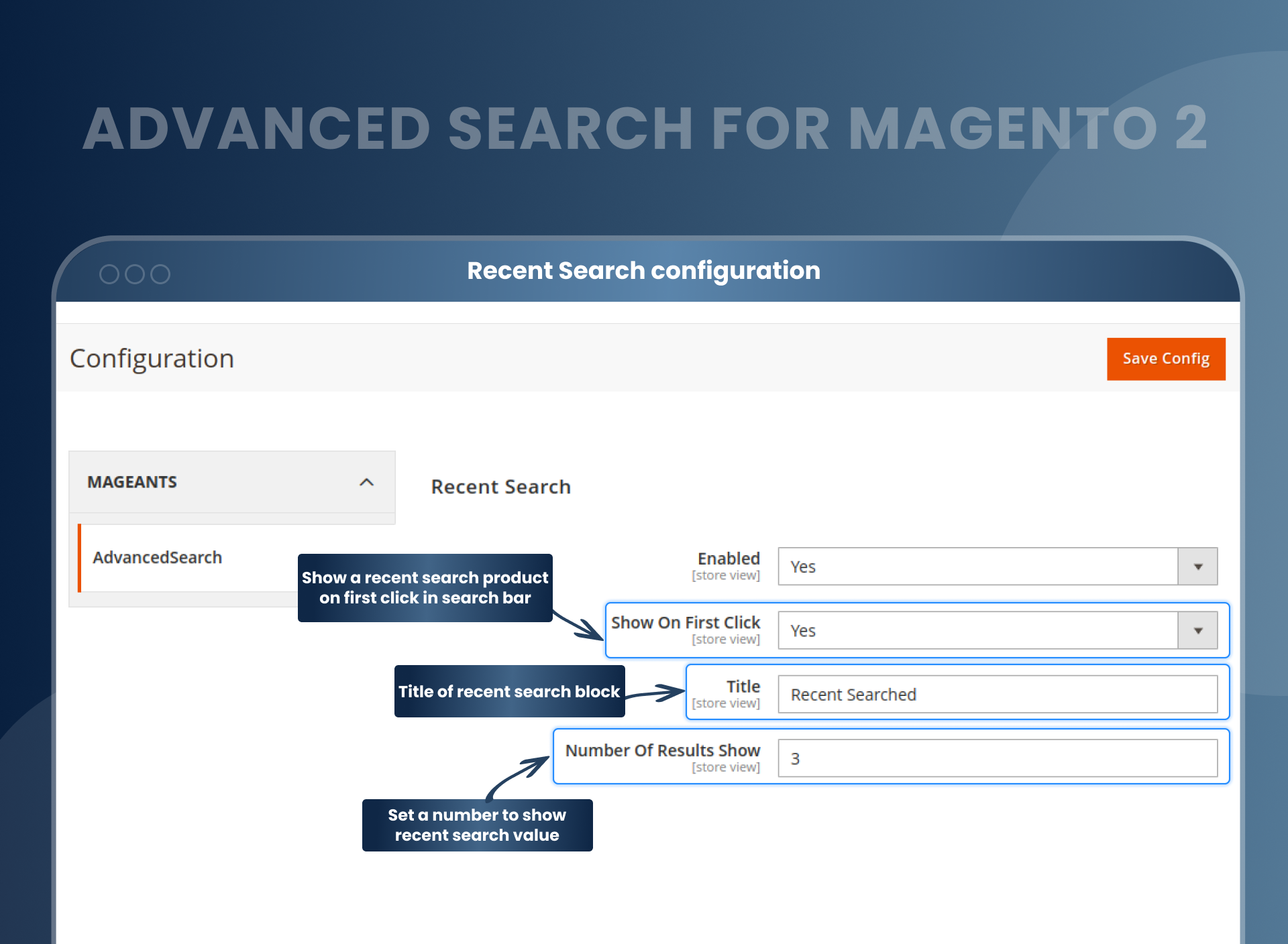 Recent Search Configuration