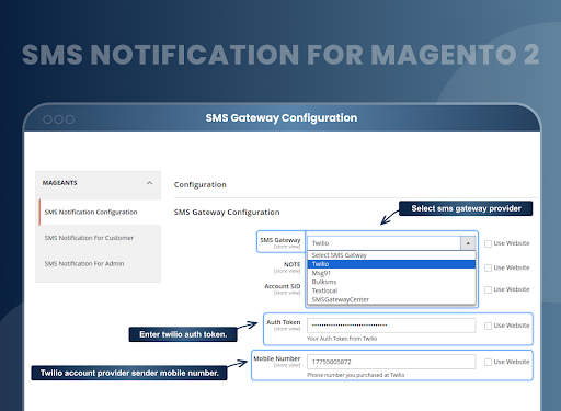 SMS Notification Extension for Magento 2 SMS Notification Extension for Magento 2