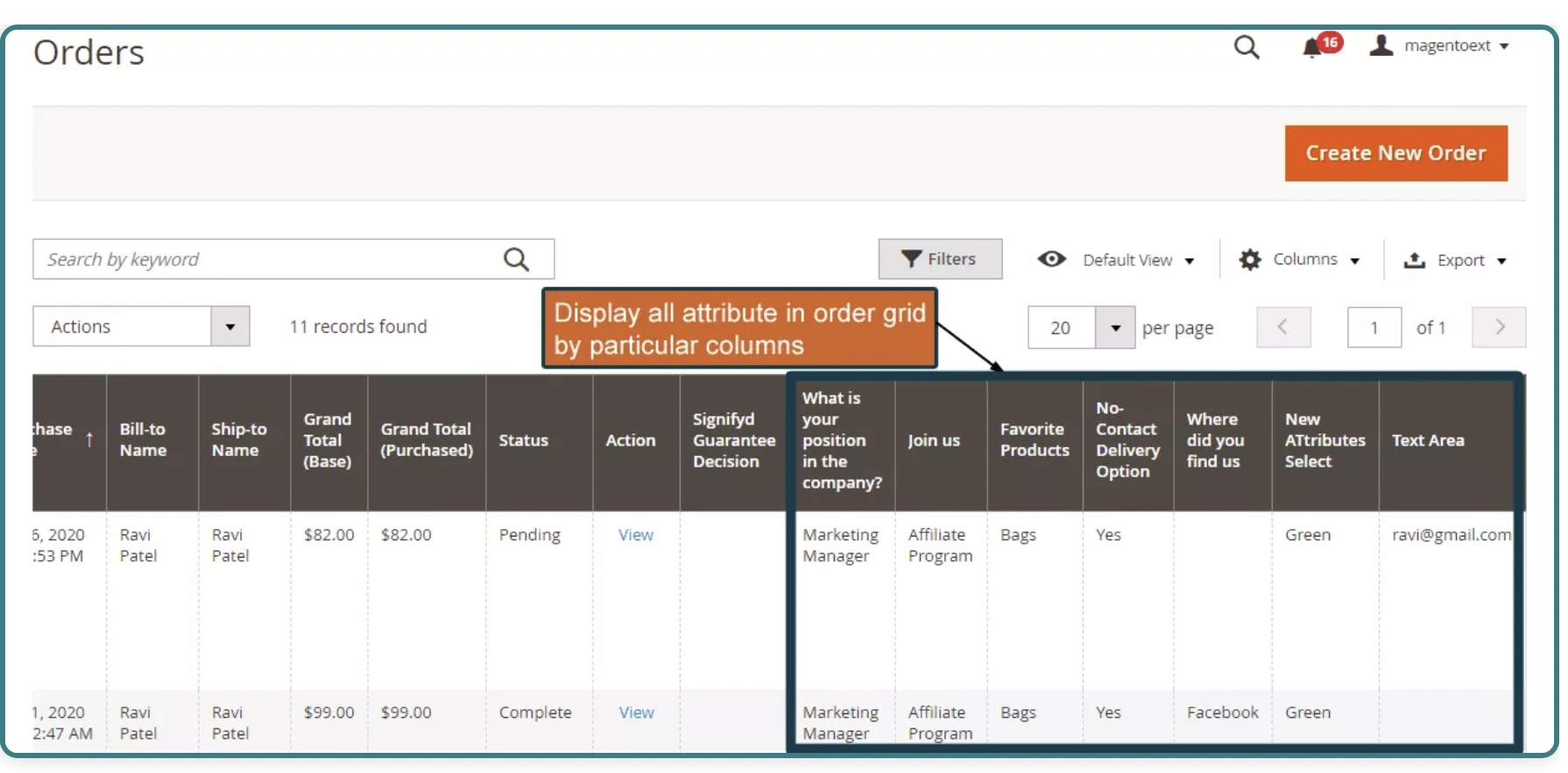 Customizing the Order Attribute Order Attribute ForMagento2