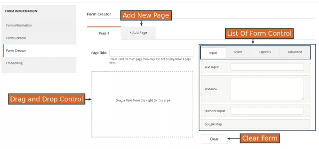 Drag & Drop Form Builder Customer Information