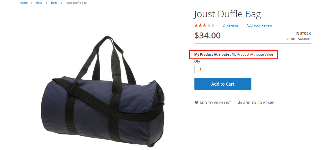 Product Attribute Value on Product display page Set Custom Product Attribute