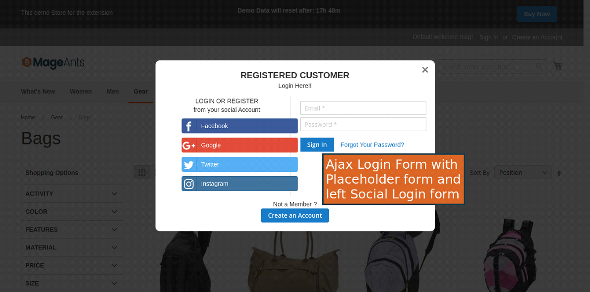 ajax login form