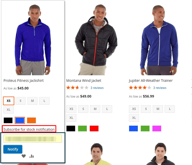Display Notify me when this product is in stock in frontend notify me when back in stock