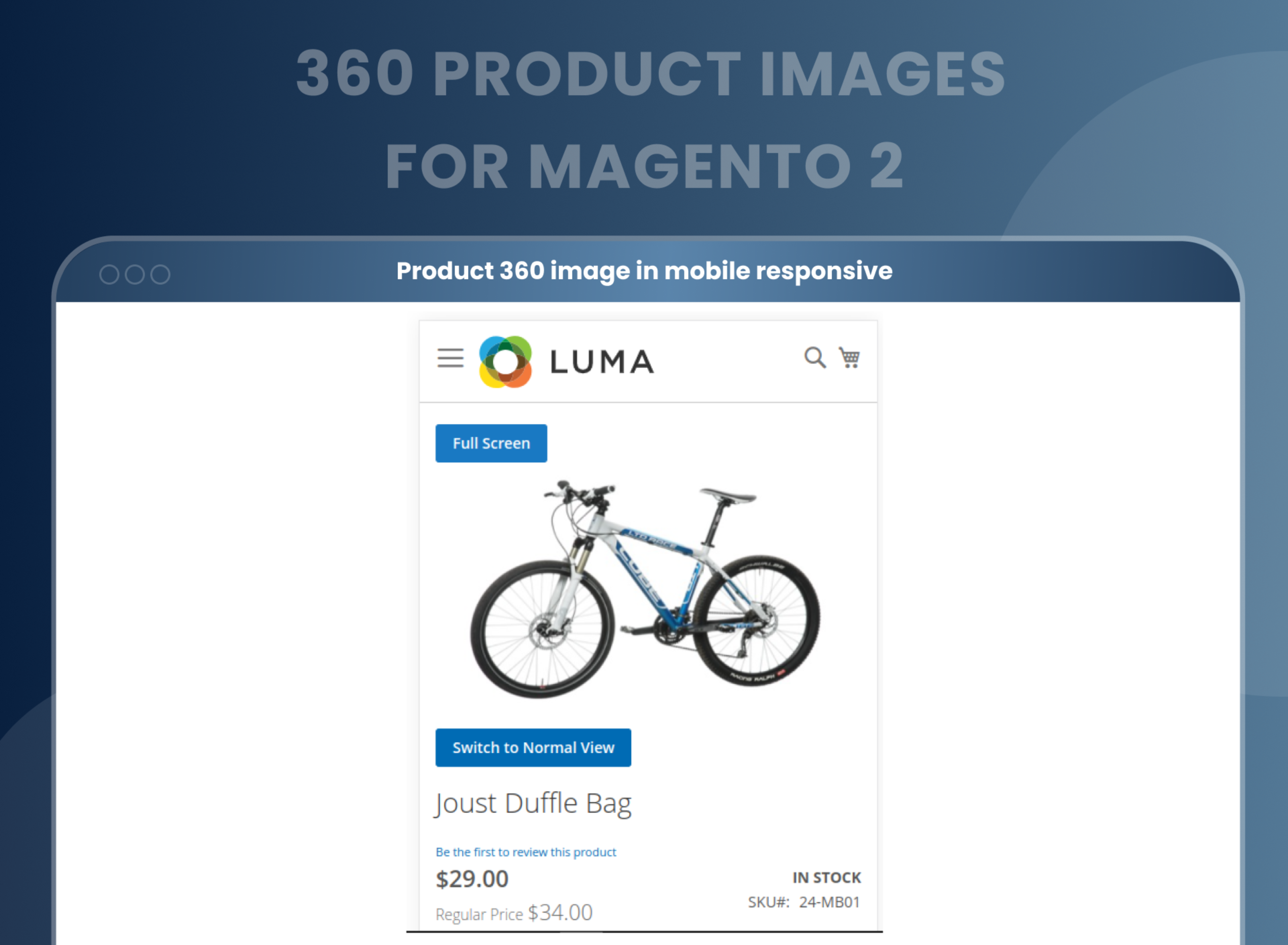 Product 360 image in mobile responsive