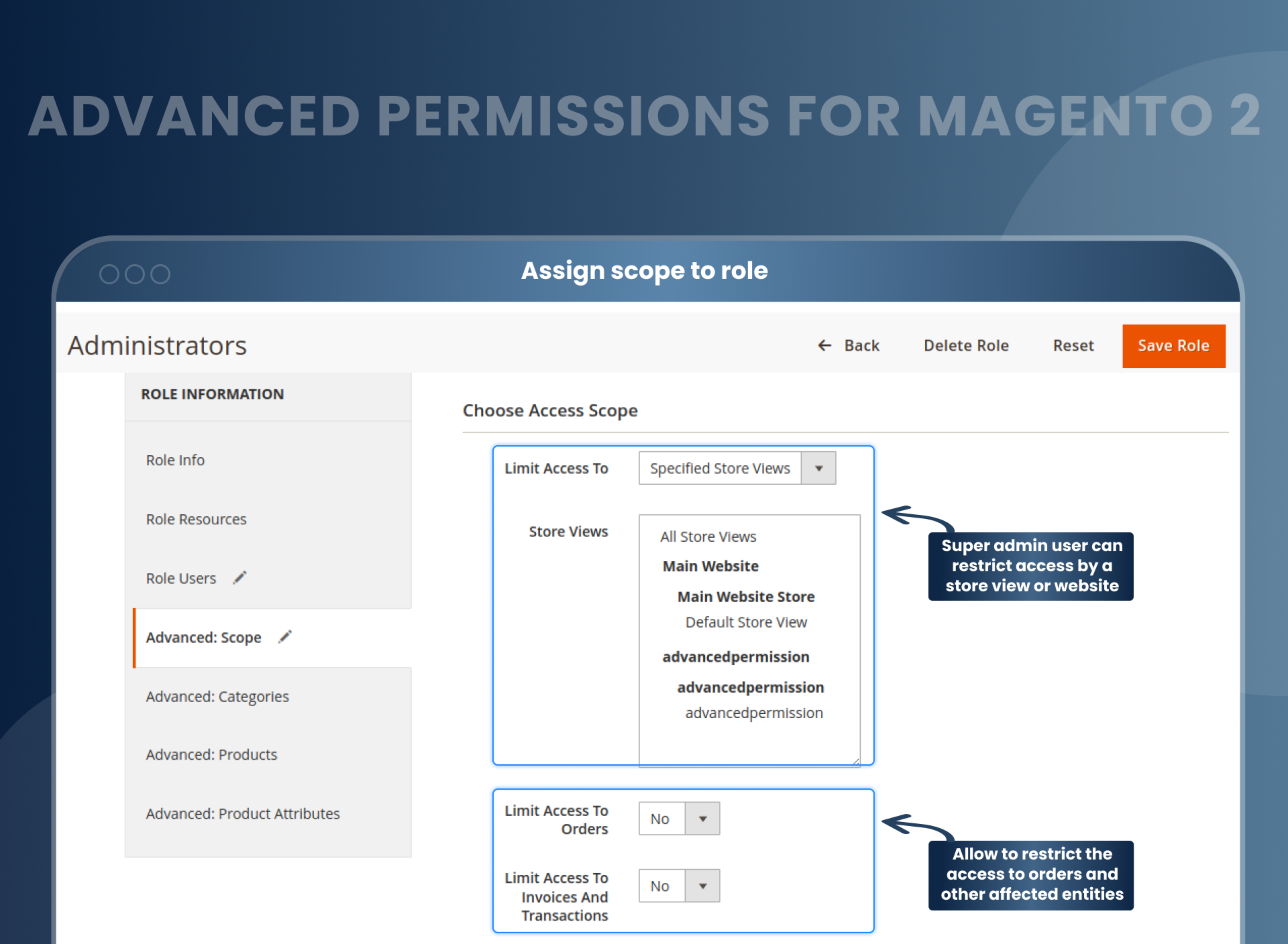 Assign scope to role 