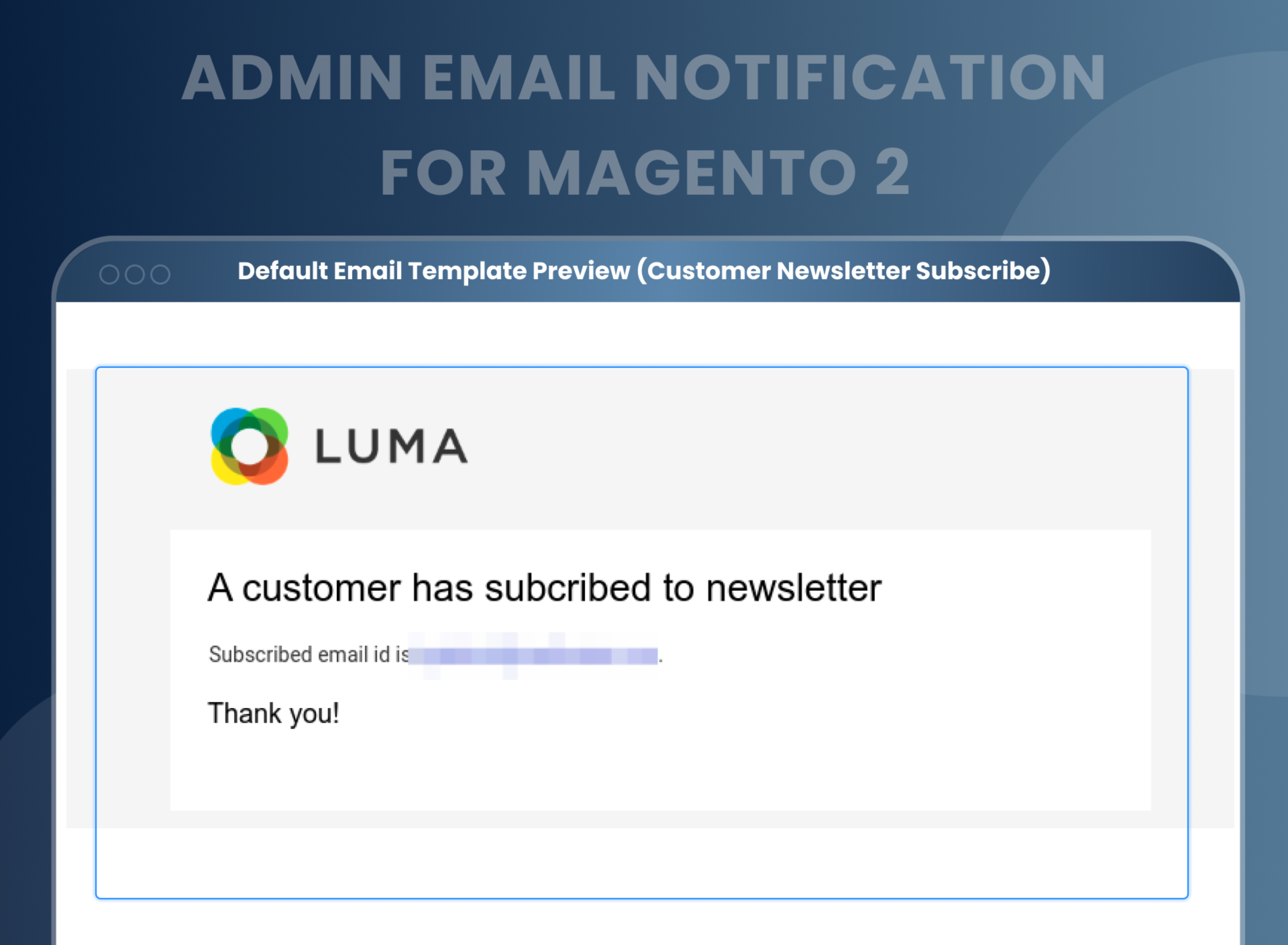 Default Email Template Preview (Customer Newsletter Subscribe)