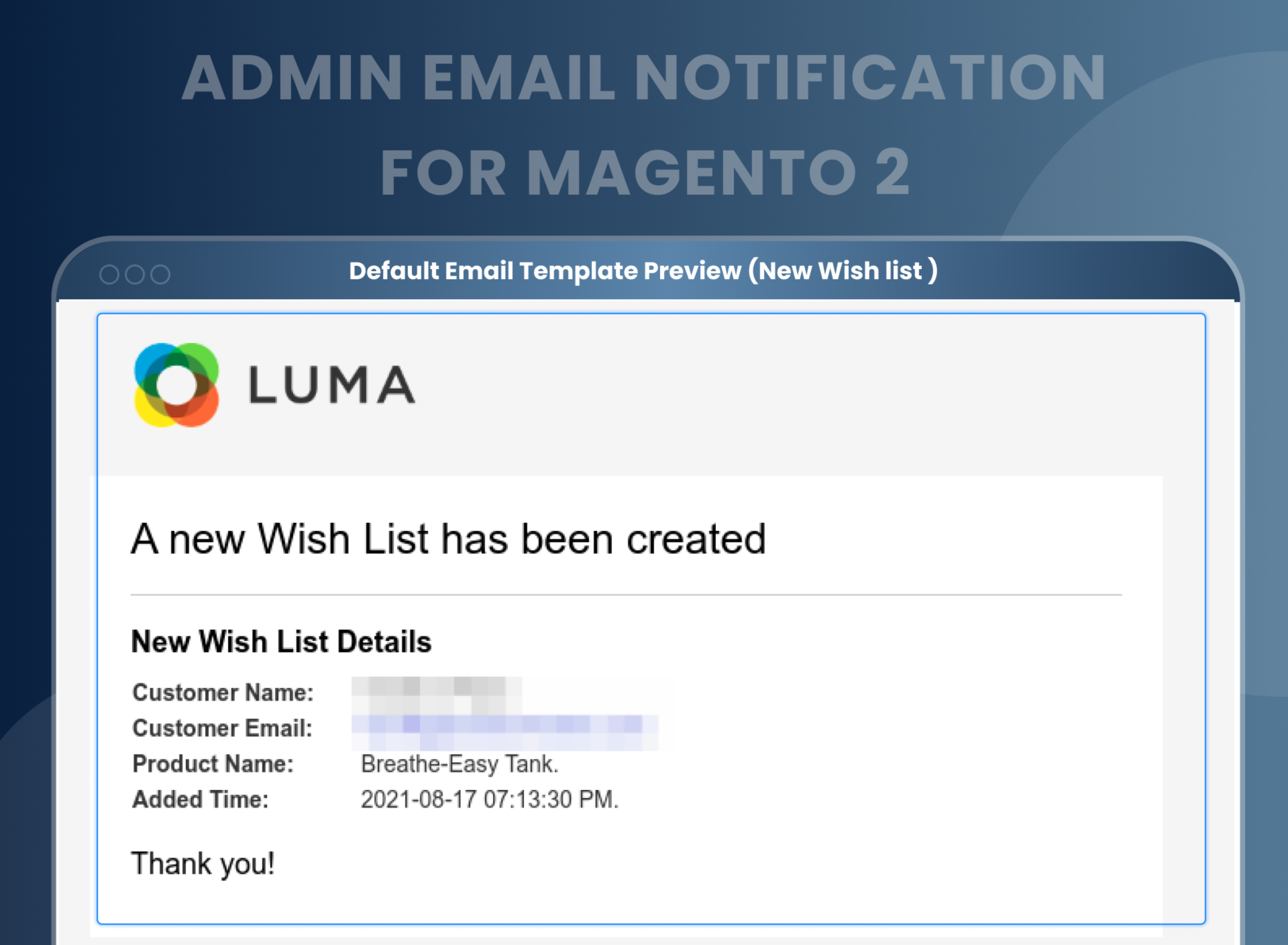 Default Email Template Preview (New Wish list )