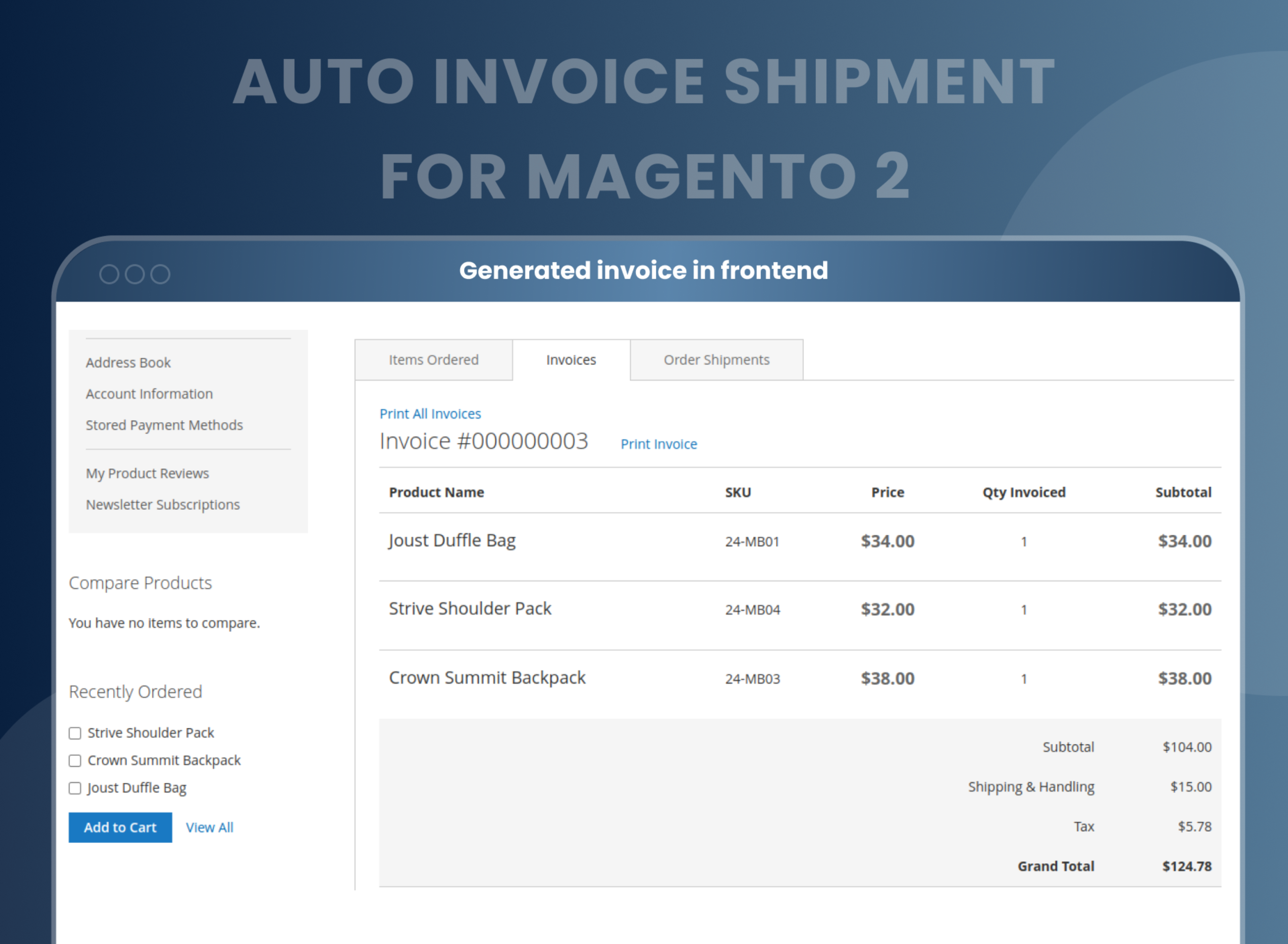 Generated invoice in frontend 