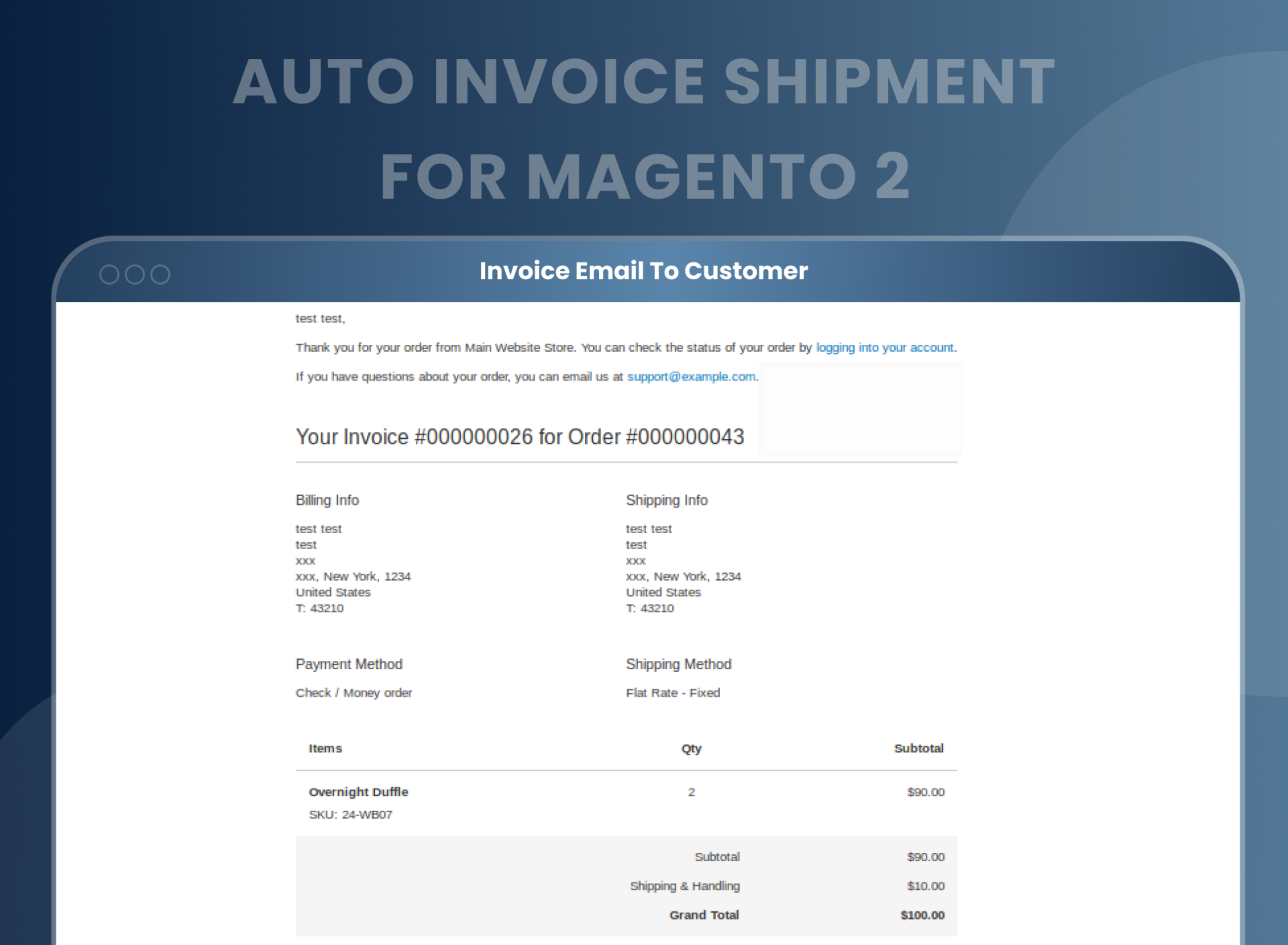 Invoice Email To Customer