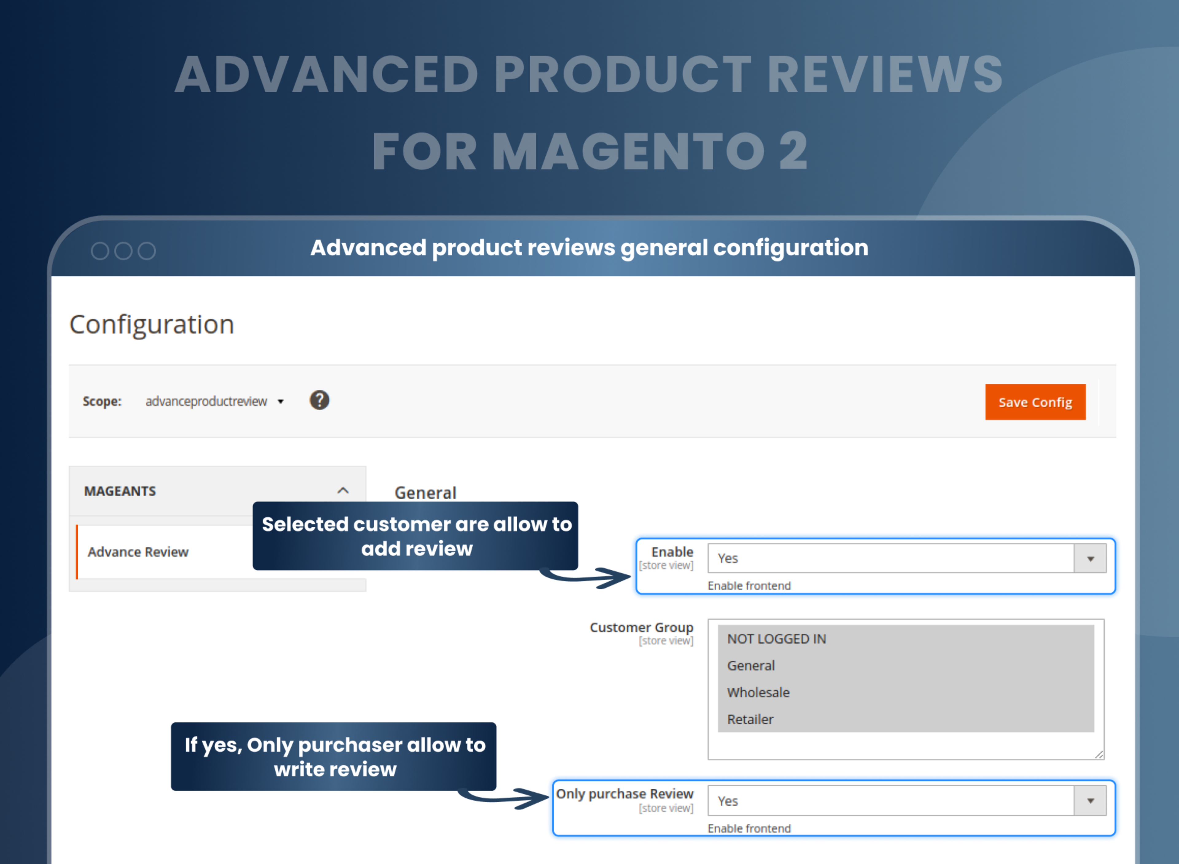 Advanced product reviews general configuration 