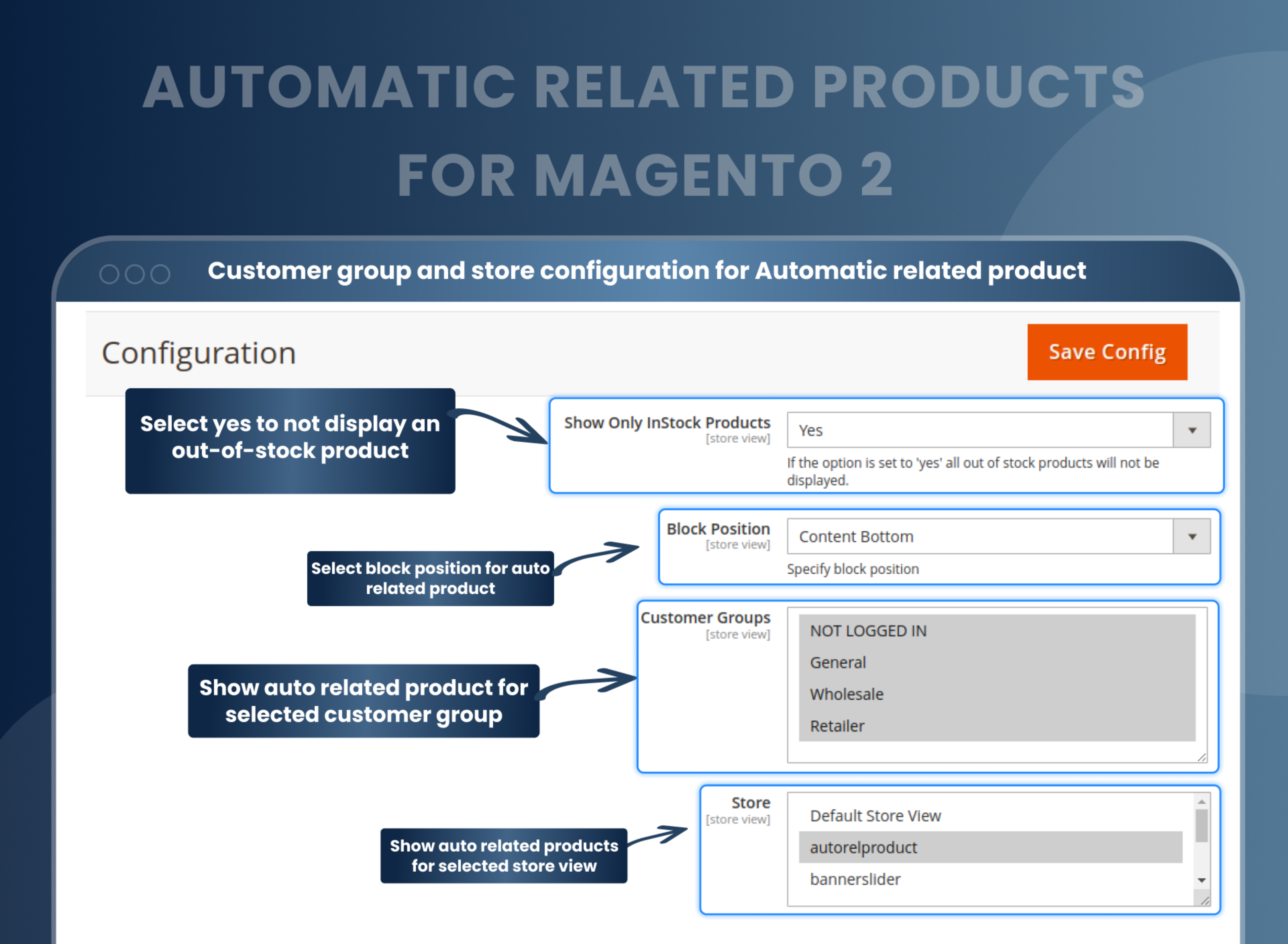  CUstomer group and store configuration for Automatic related product