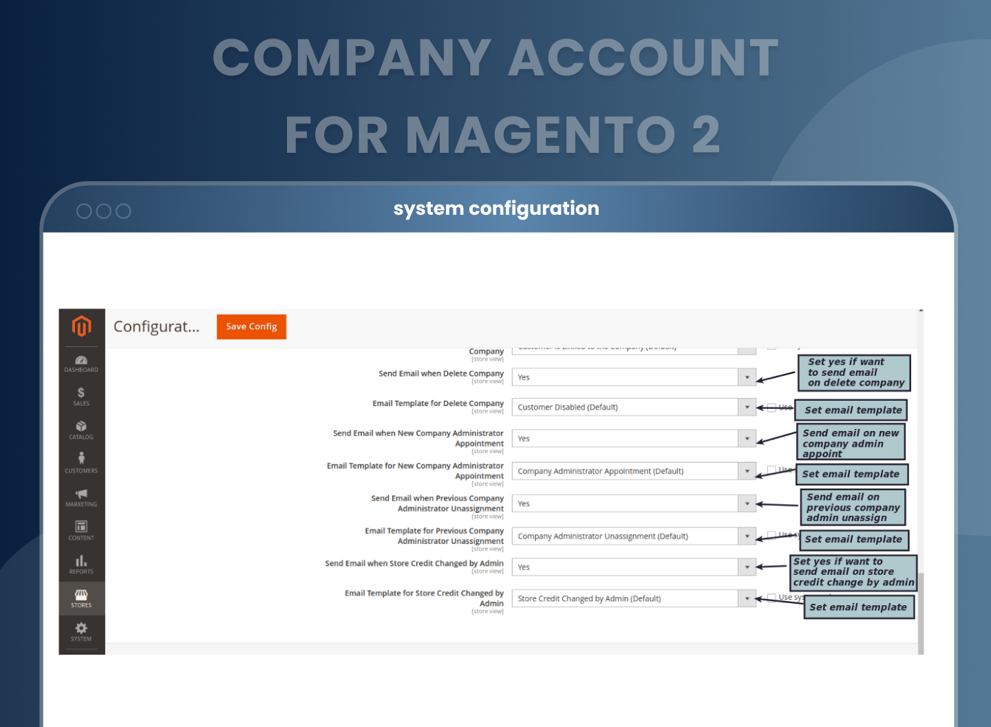 New size chart category setting