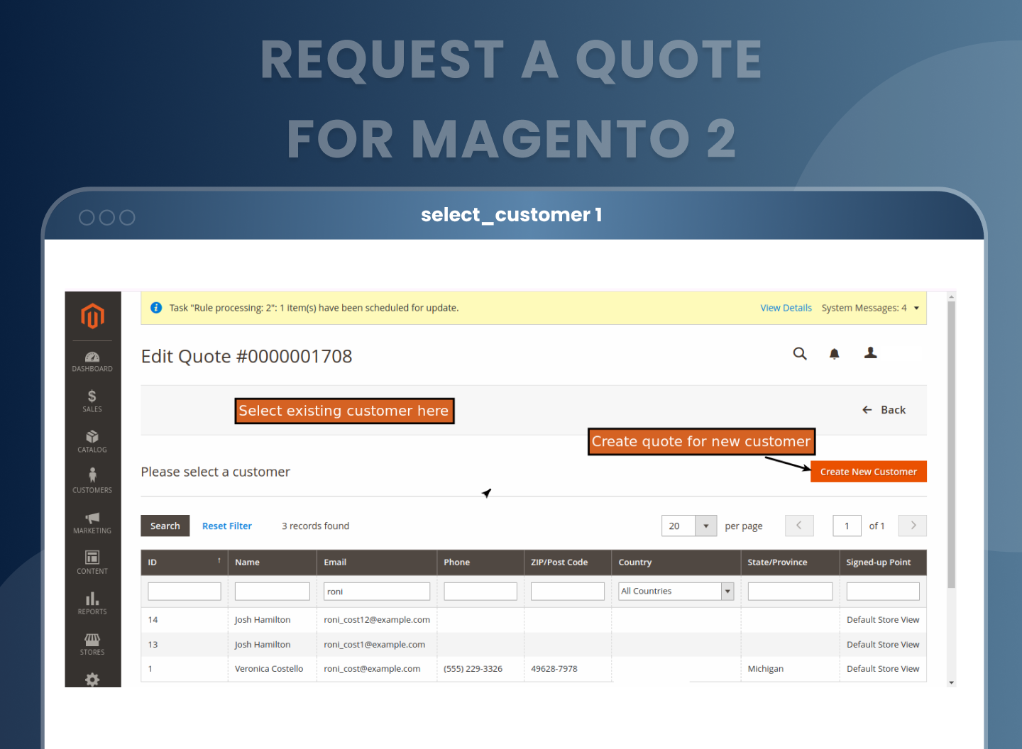 Select product for new Size chart
