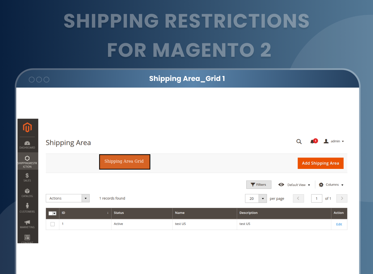 Create and Manage Shipping Areas
