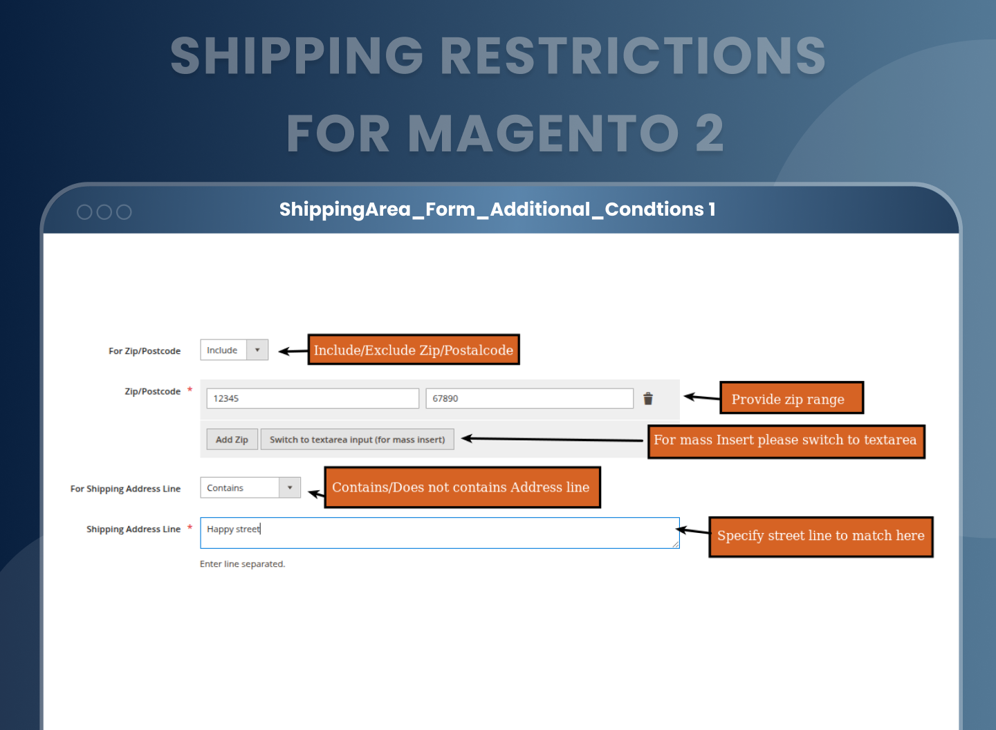 Create and Manage Shipping Areas
