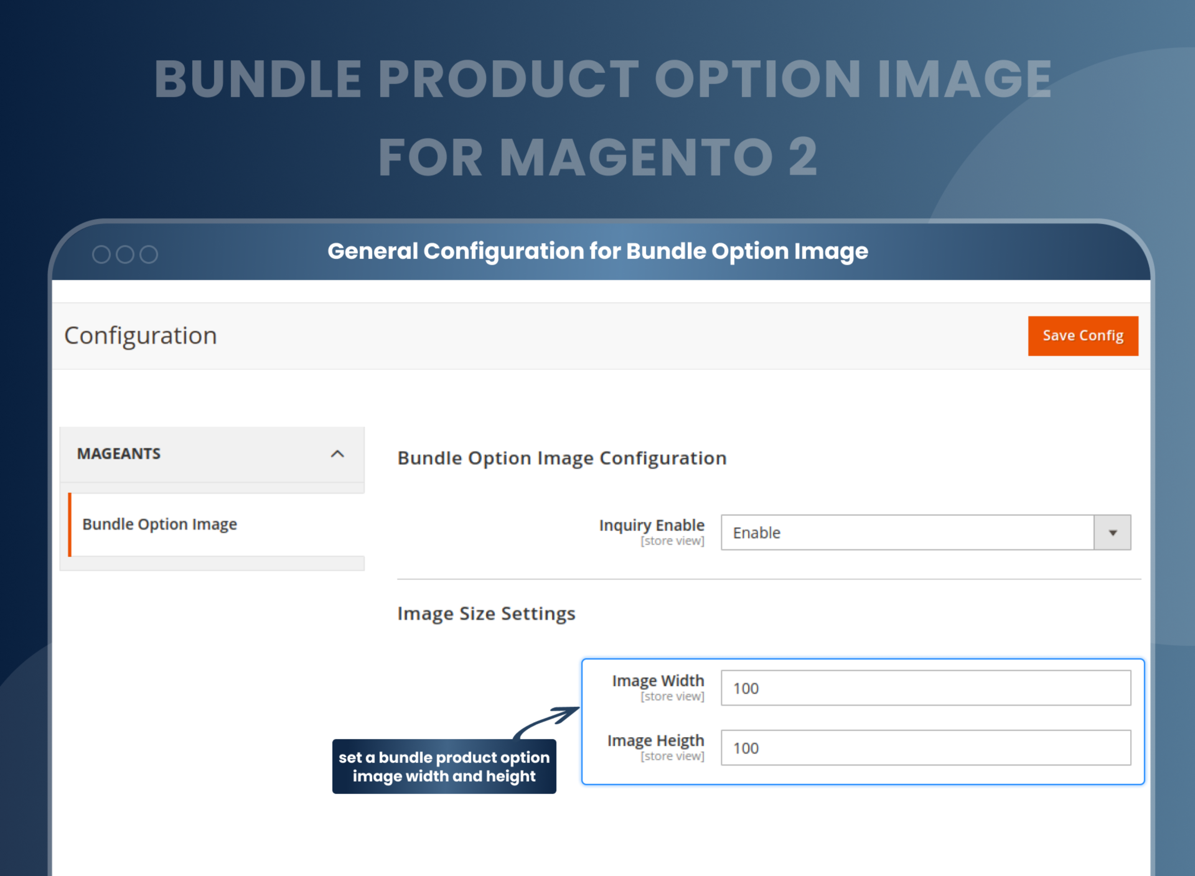 General Configuration for Bundle Option Image