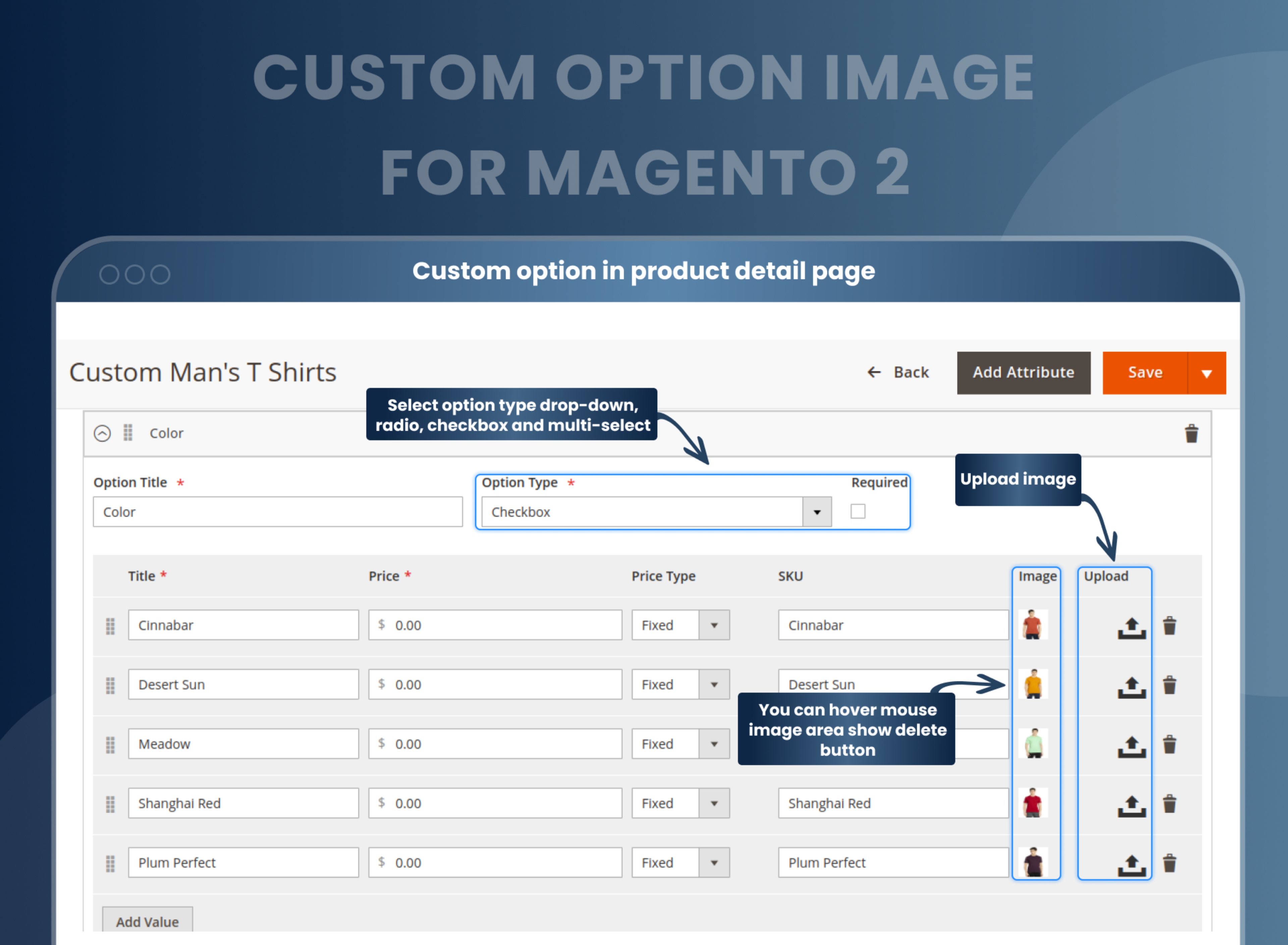  Custom option in product detail page