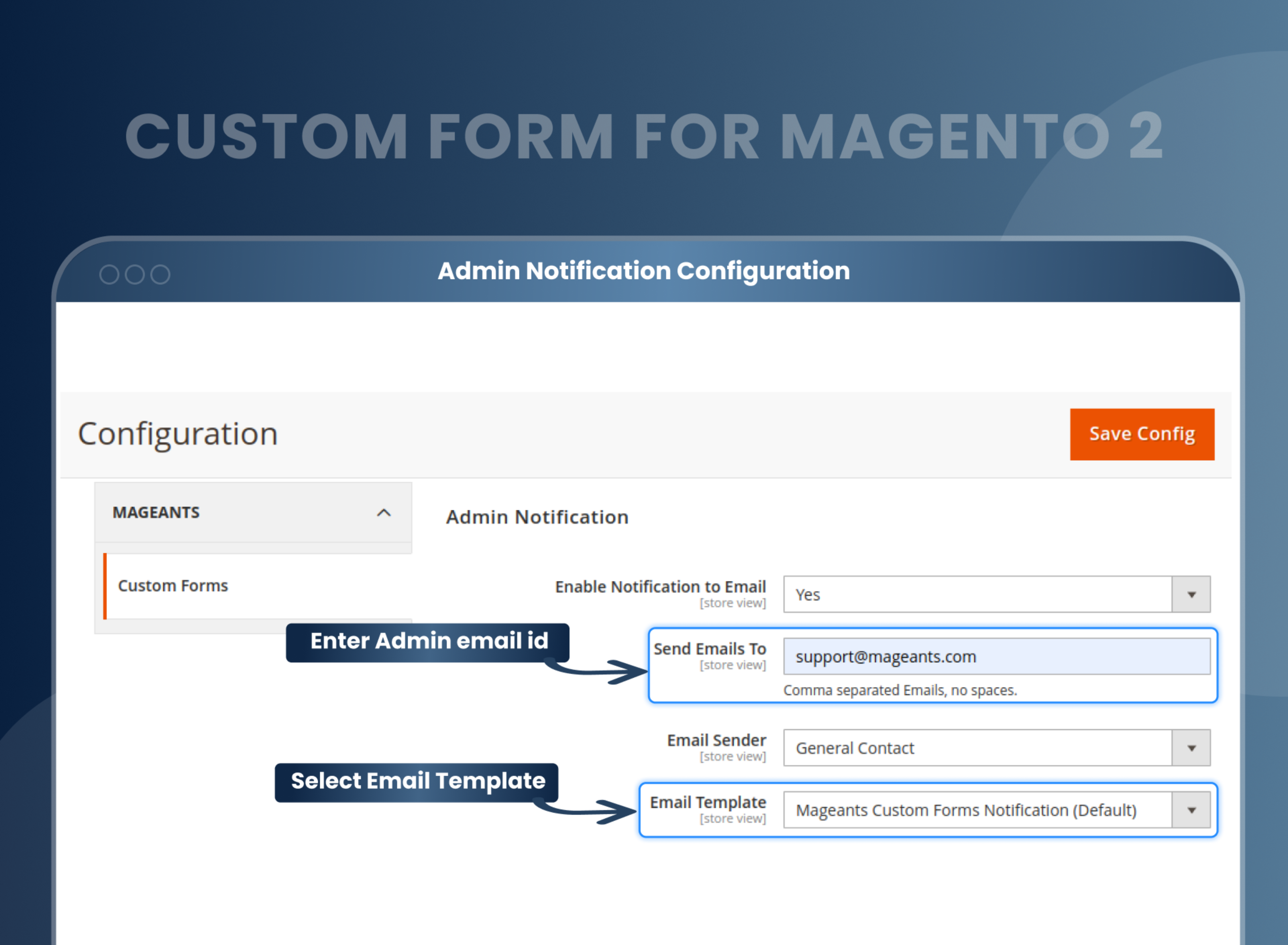 Admin Notification Configuration