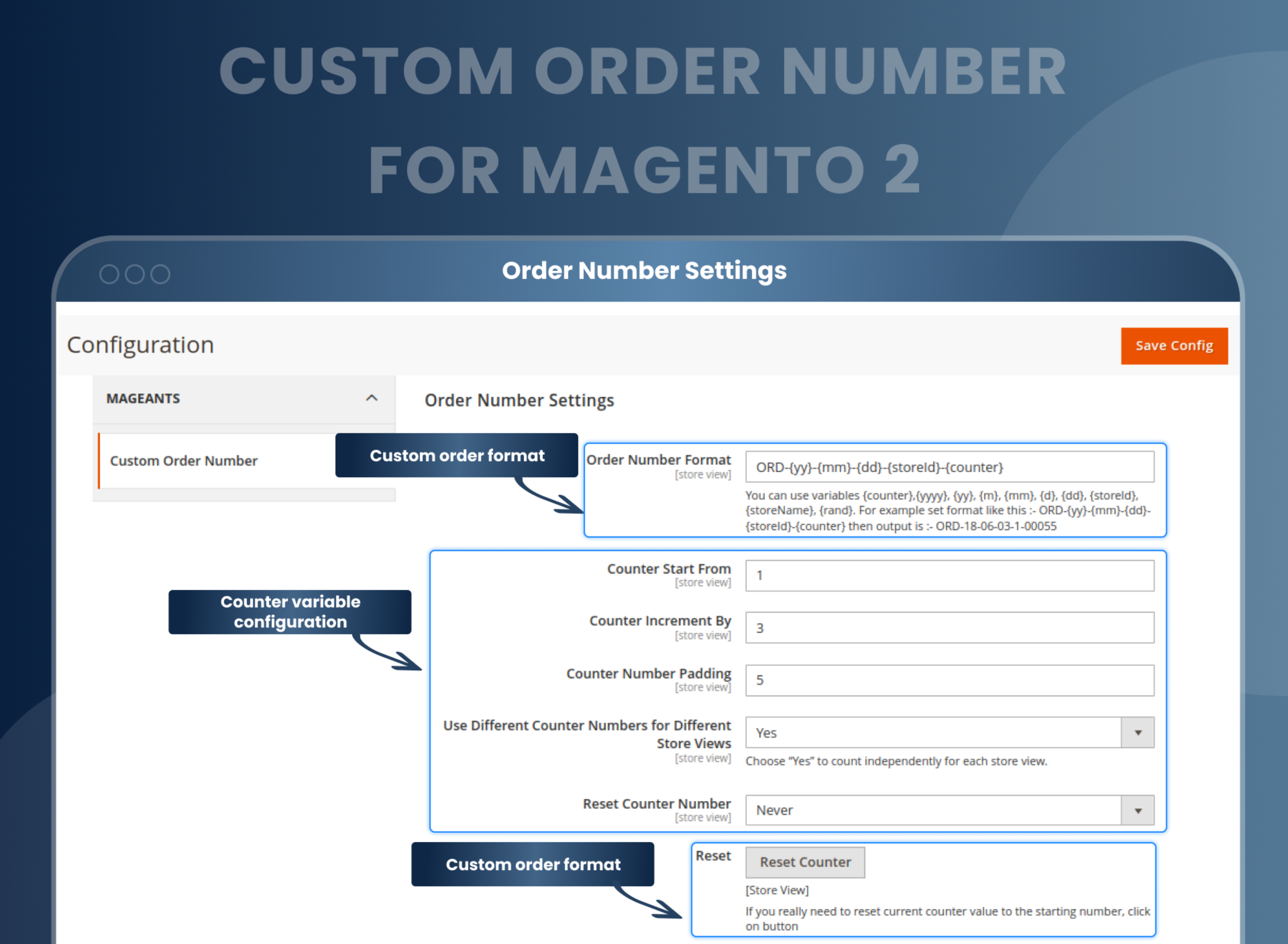 Order Number Settings Order Number Settings