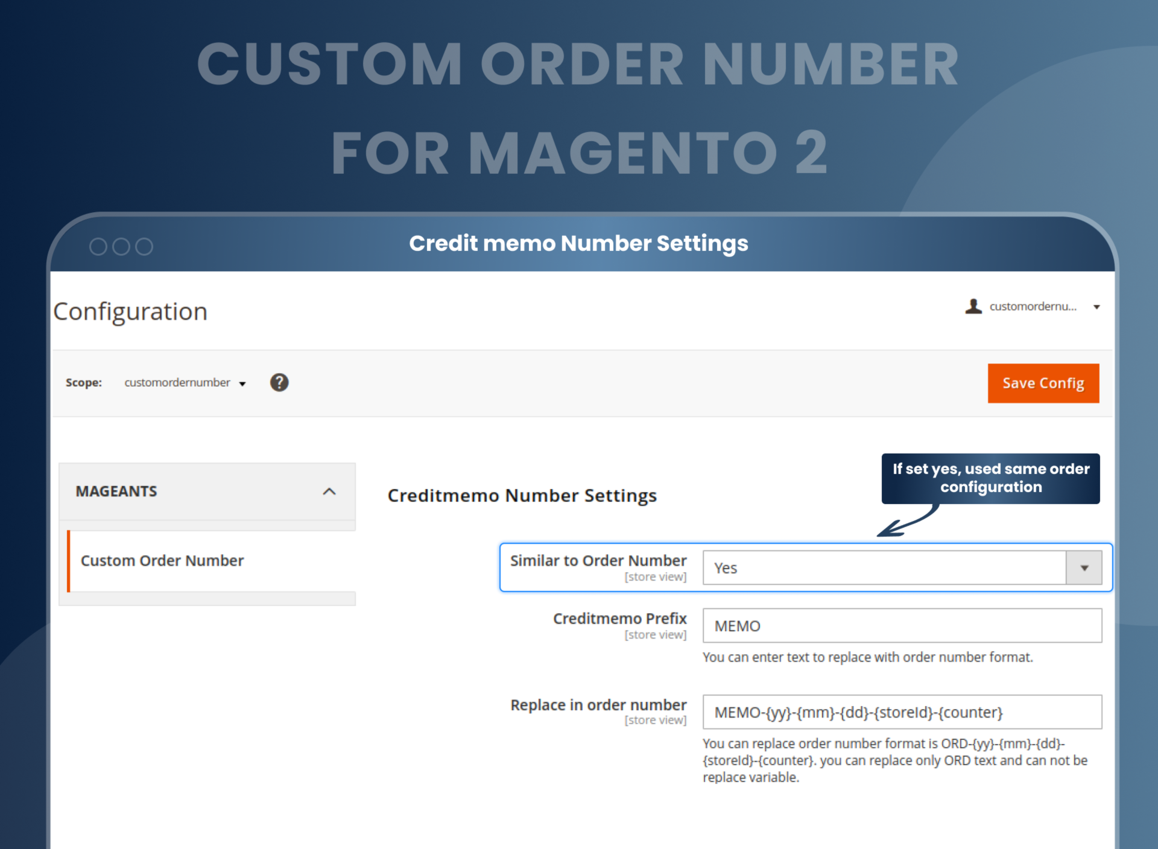Credit memo Number Settings