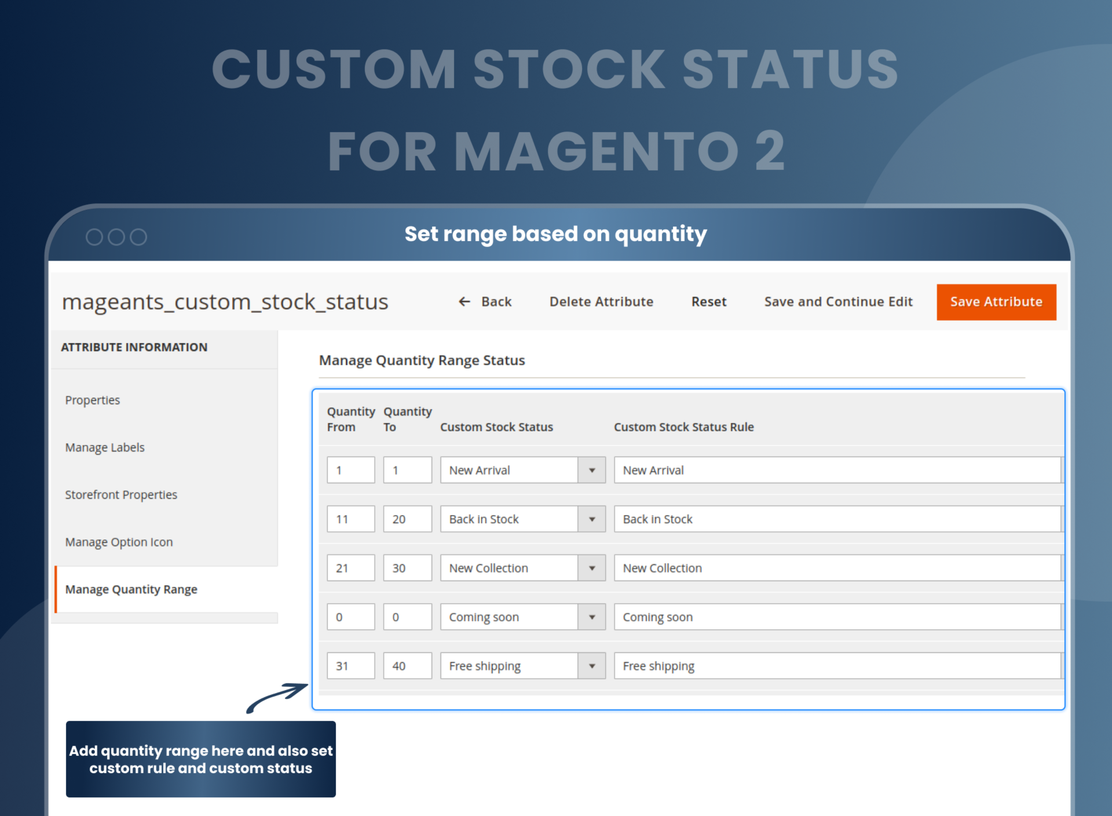 Set range based on quantity Set range based on quantity