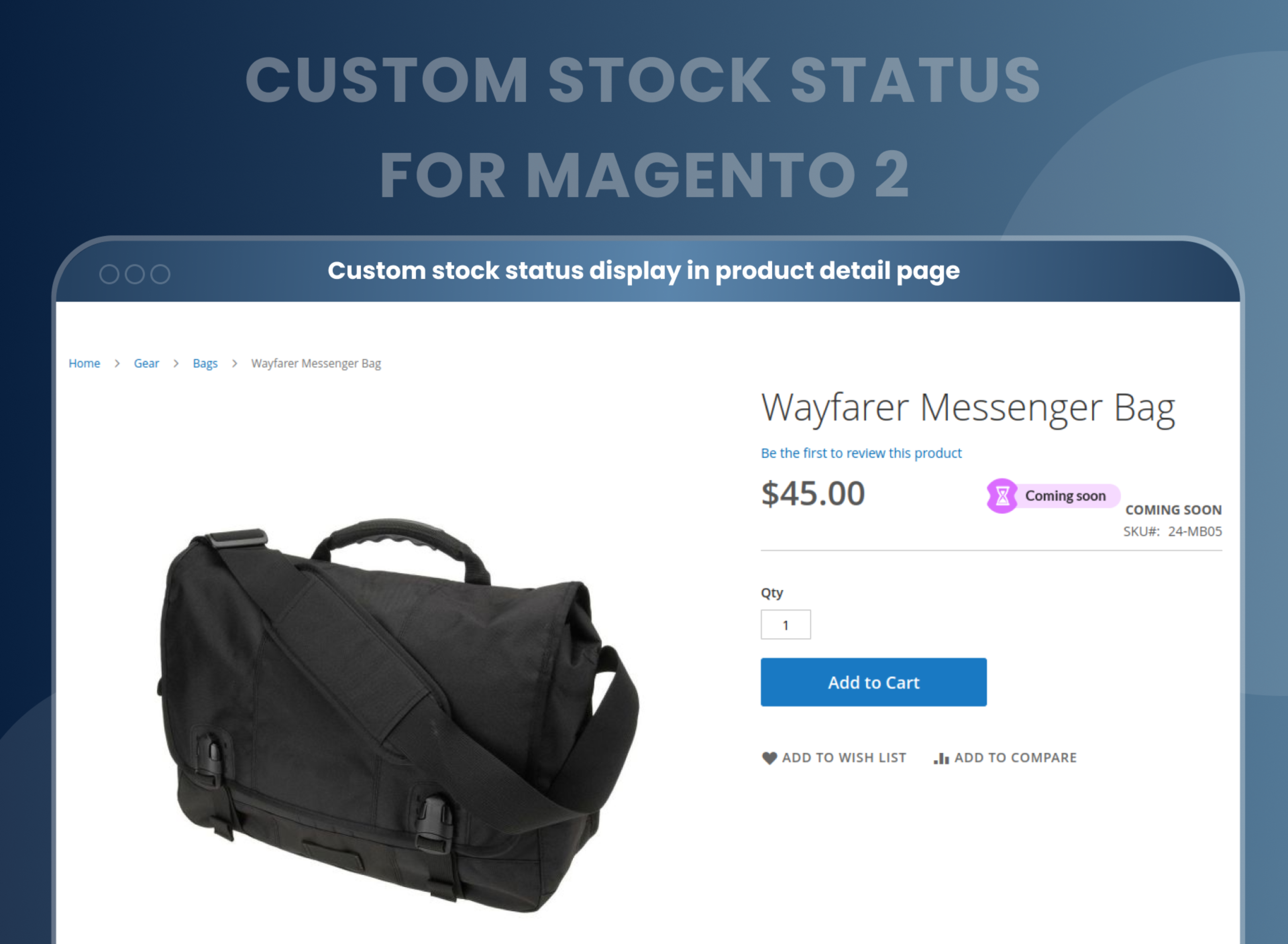 Custom stock status display in product detail page