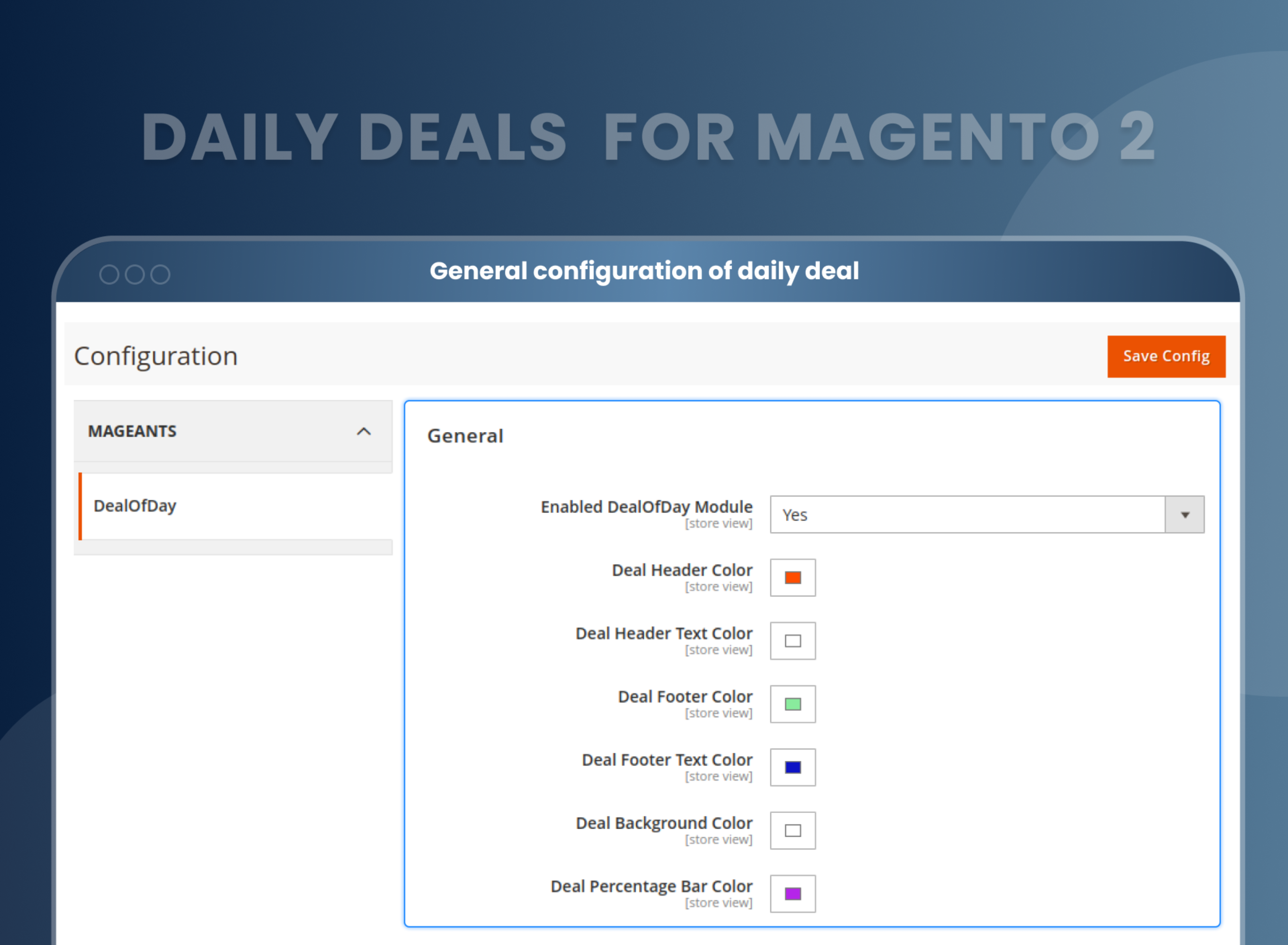 General configuration of daily deal