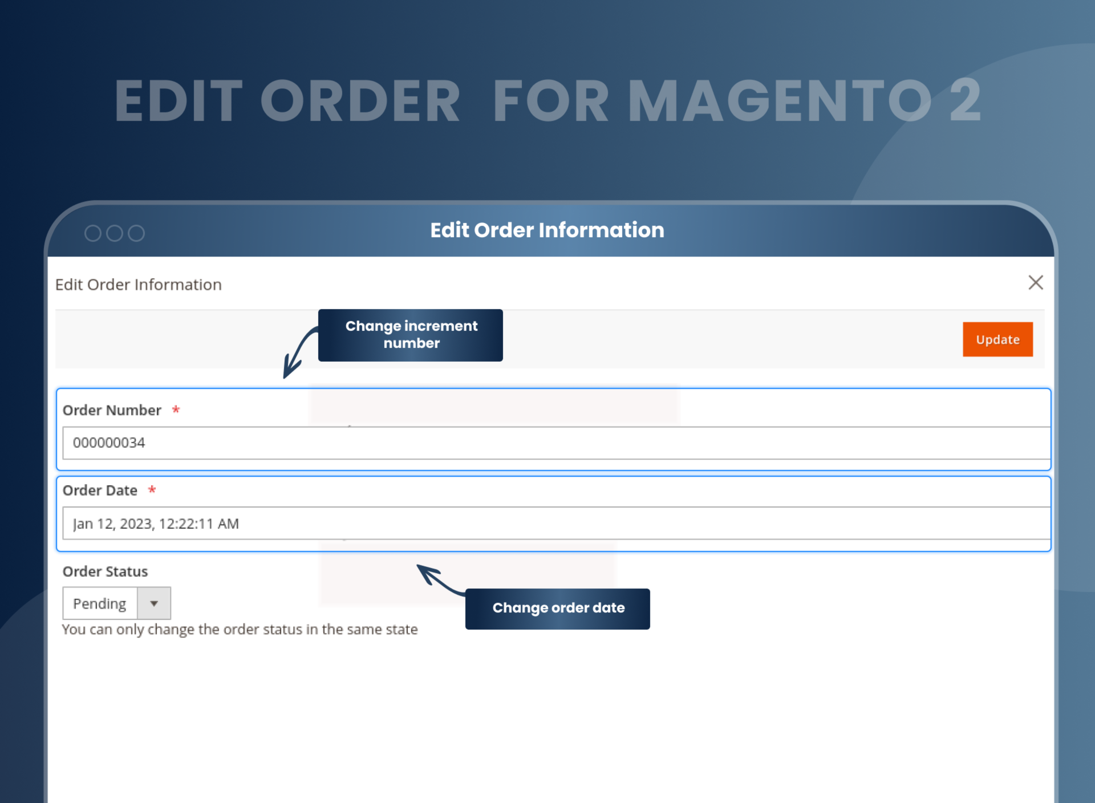 Edit Order Information