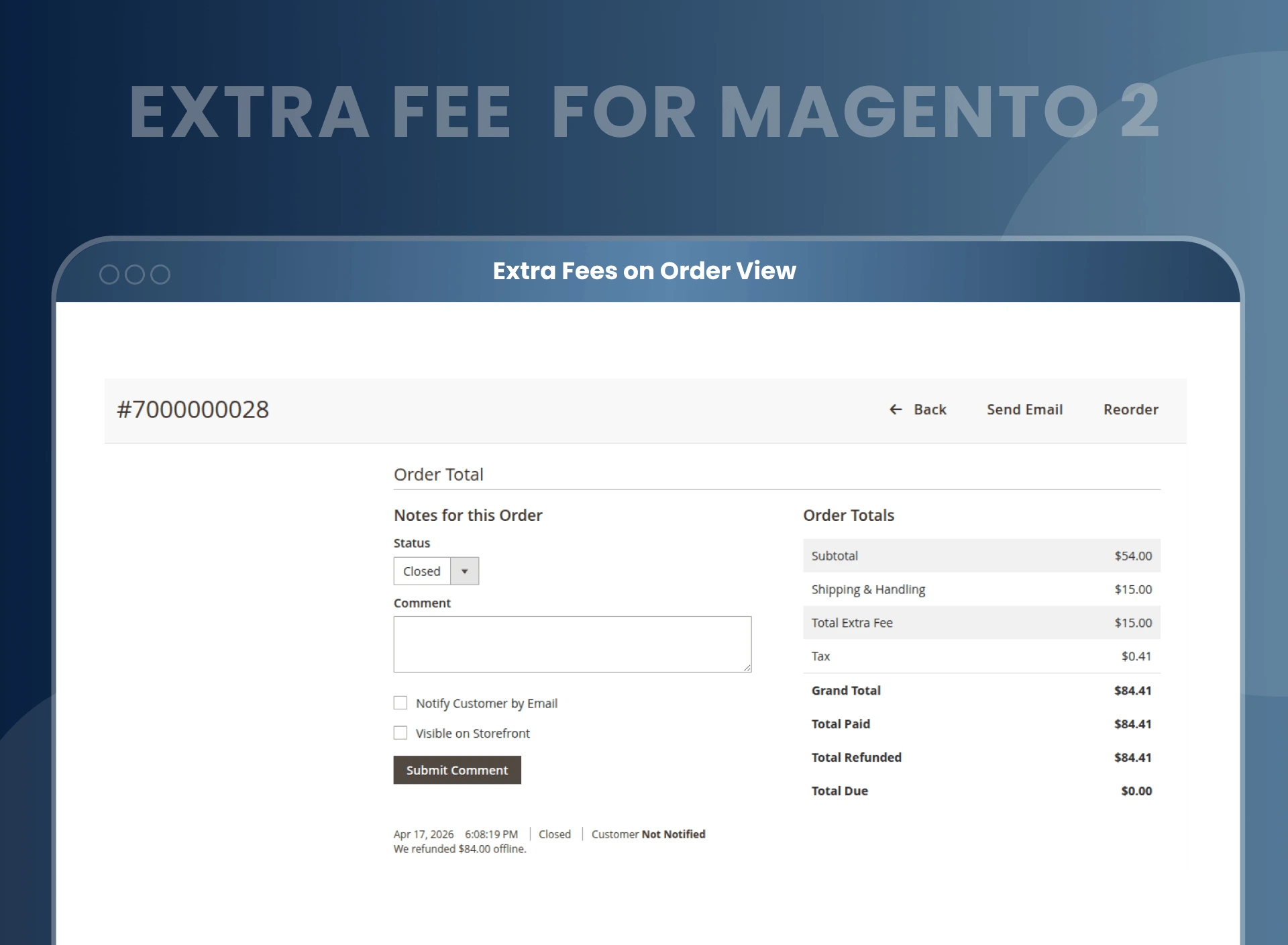 Extra Fee On Order View