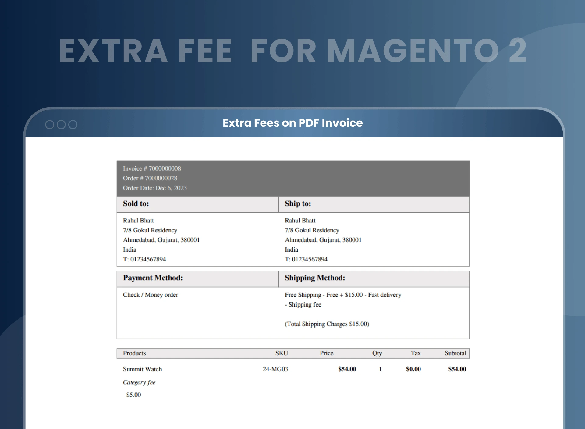 Extra Fee On Pdf Invoice