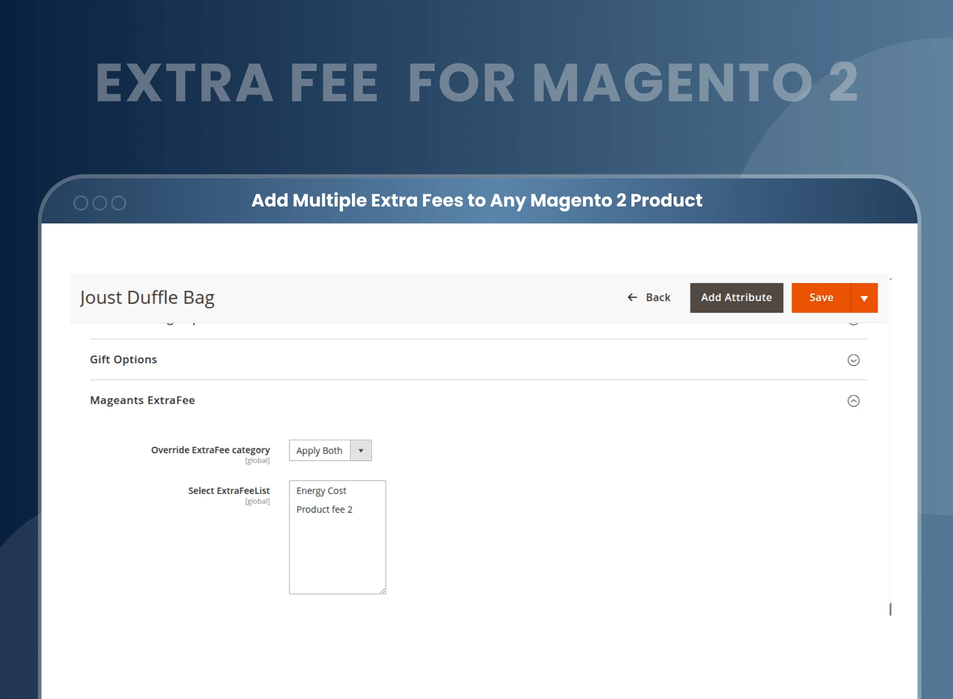 Add Extra fee in product view page