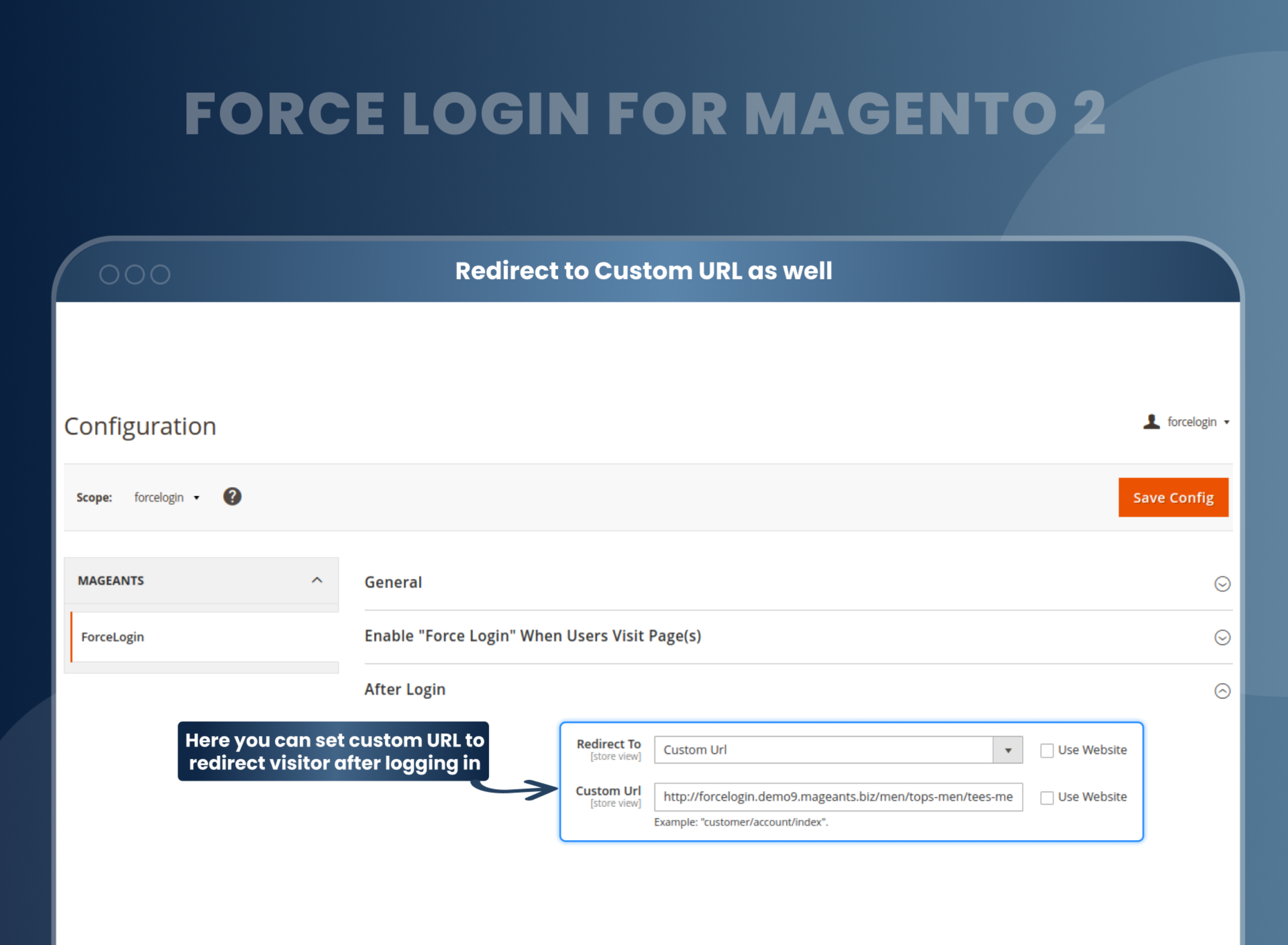 Redirect to Custom URL as well