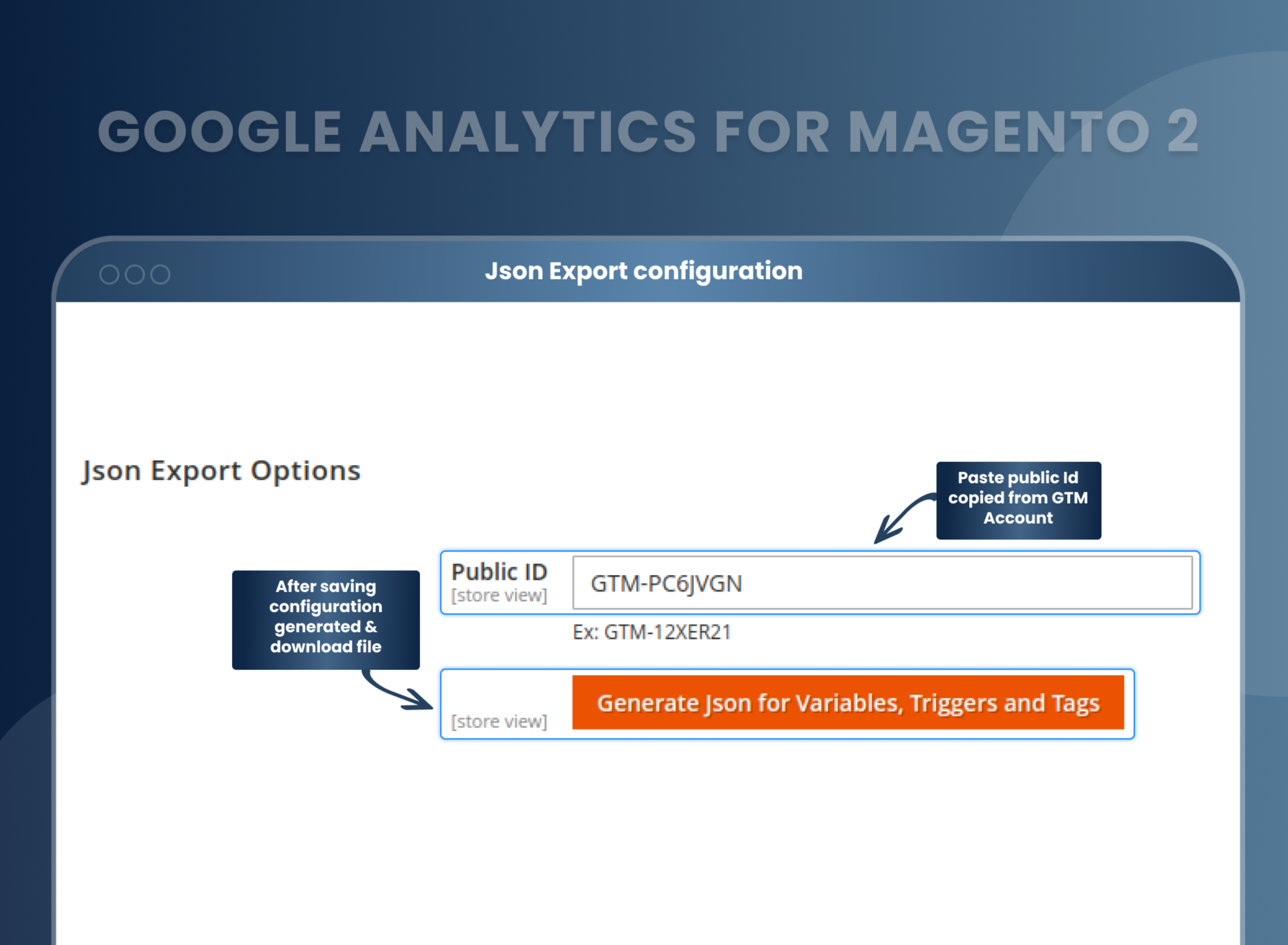 json Export configuration