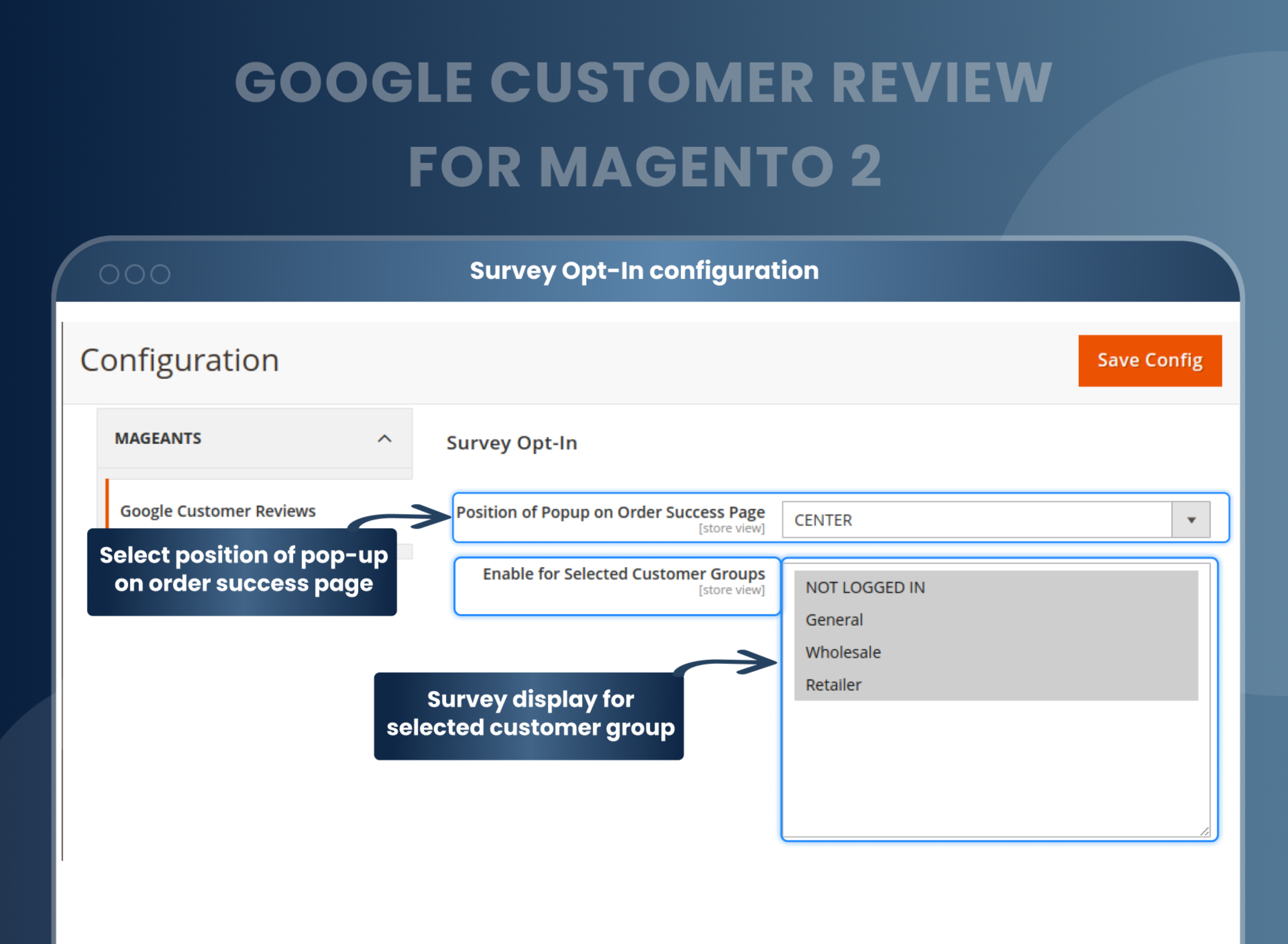 Survey Opt-In configuration