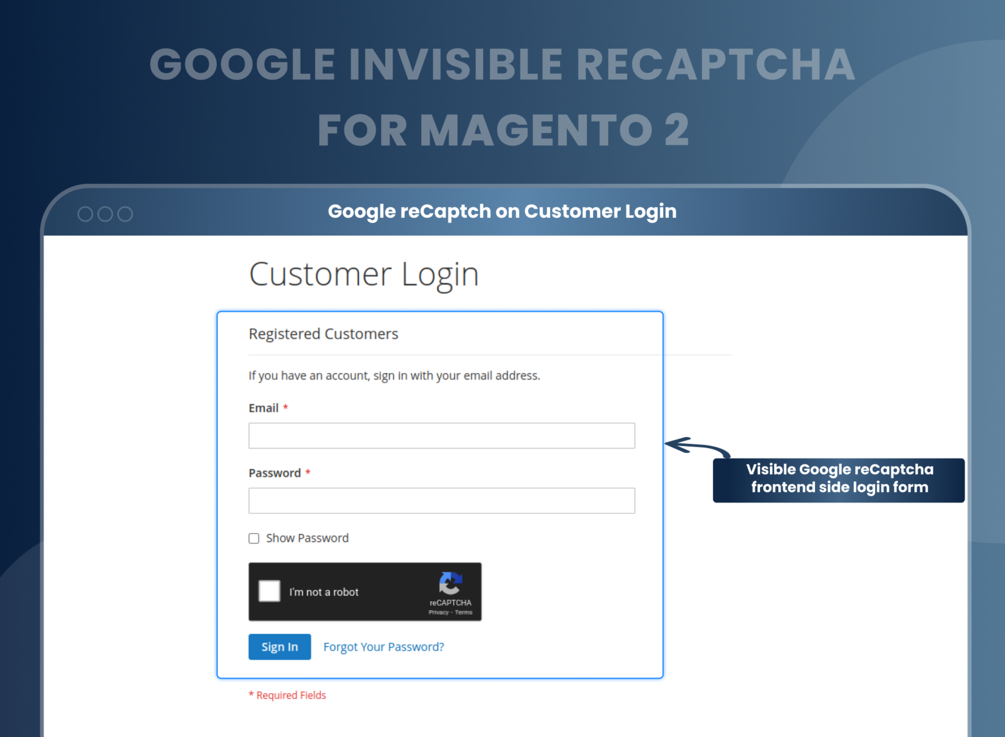 Google reCaptch on Customer Login