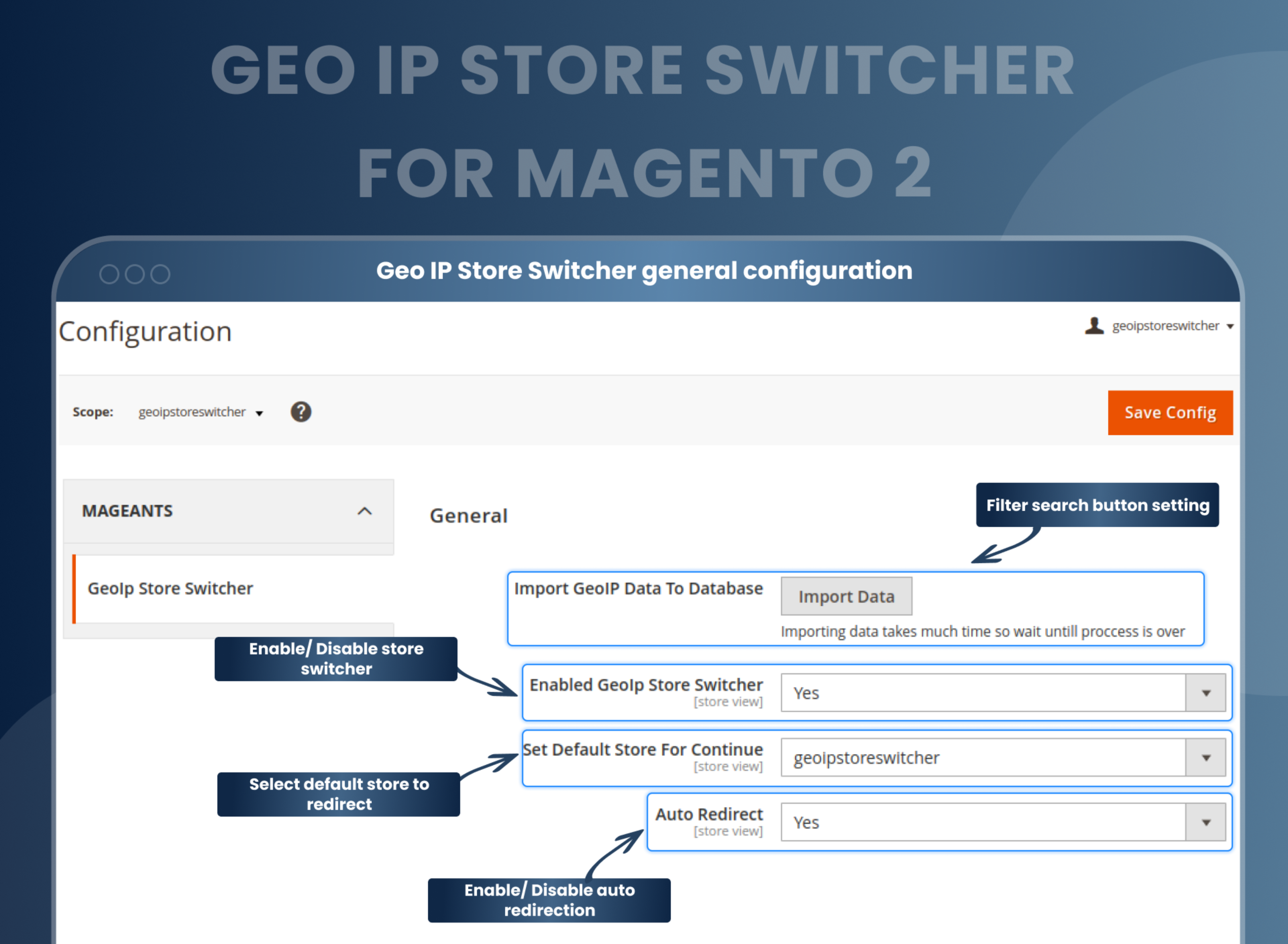  Geo IP Store Switcher general configuration