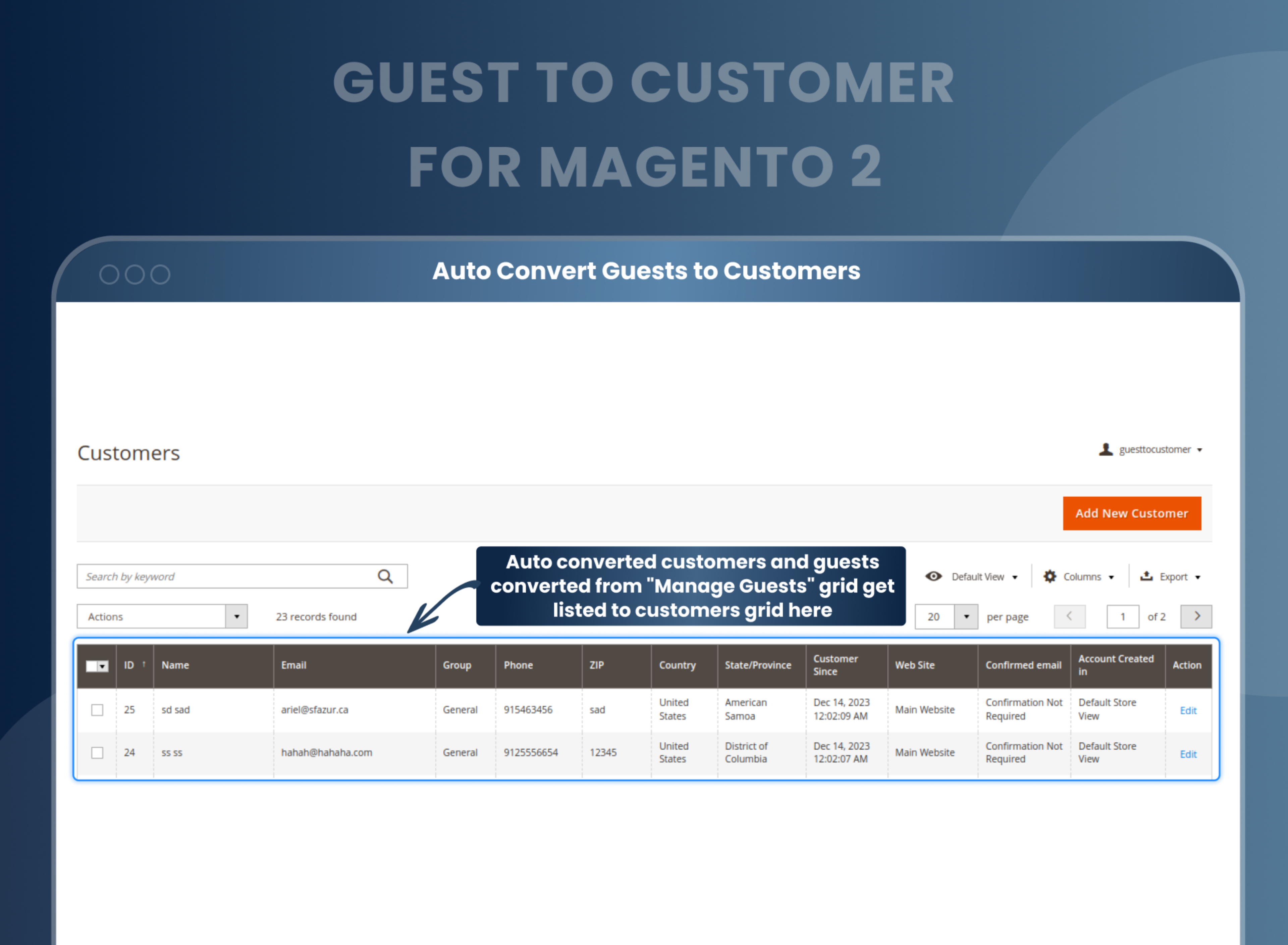 Auto Convert Guests to Customers