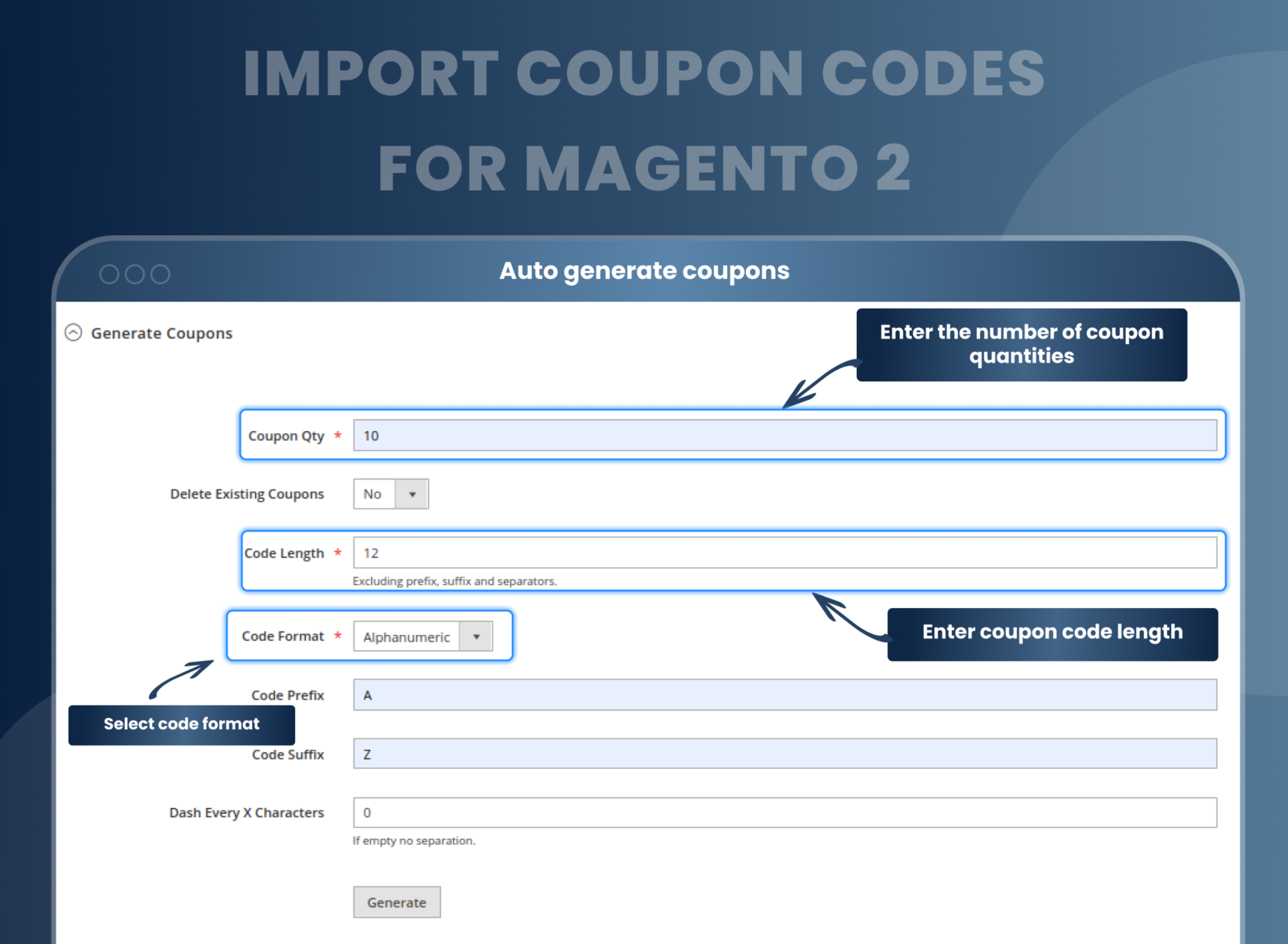 Auto generate coupons