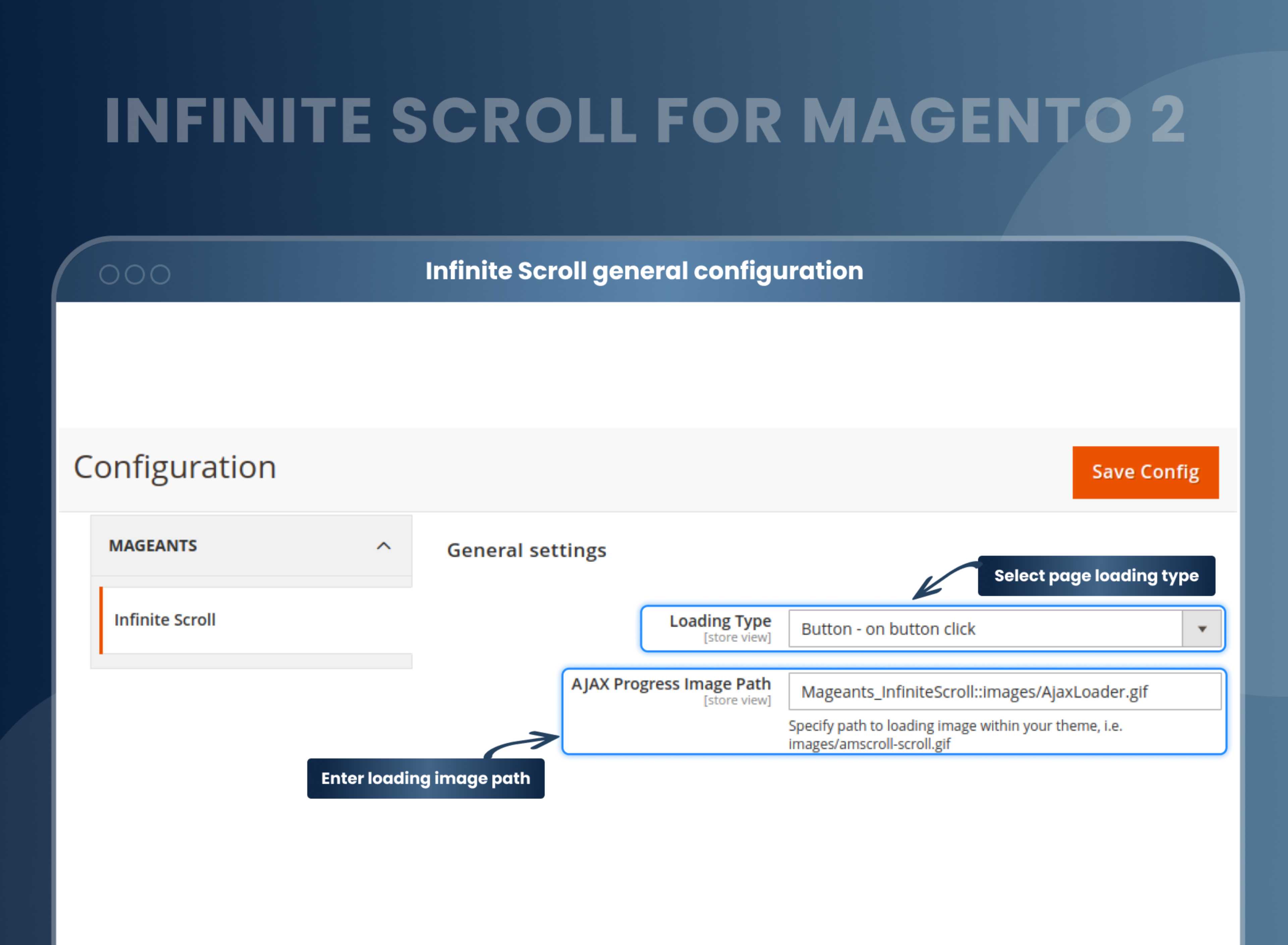 Infinite Scroll general configuration
