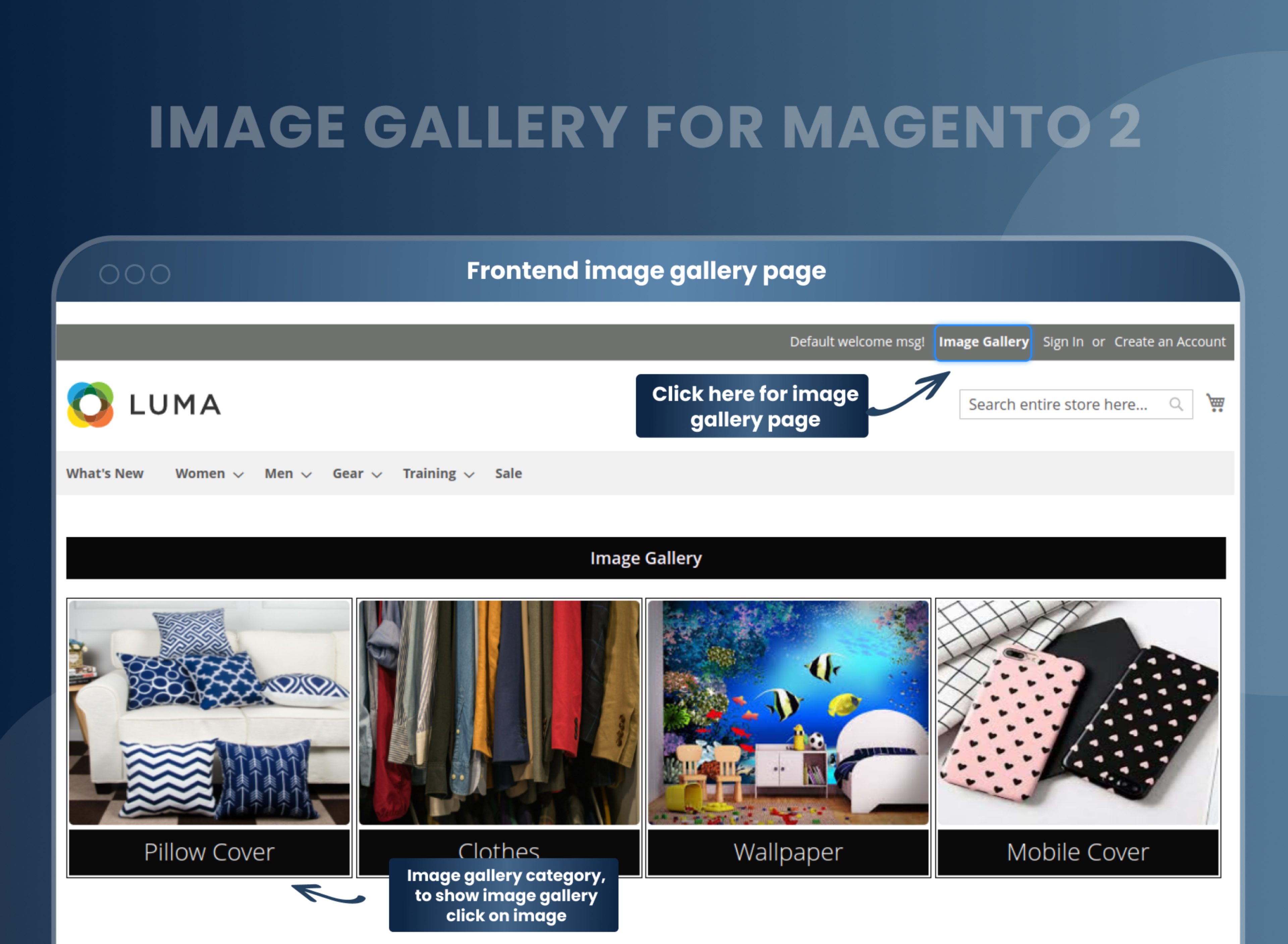 Frontend image gallery page