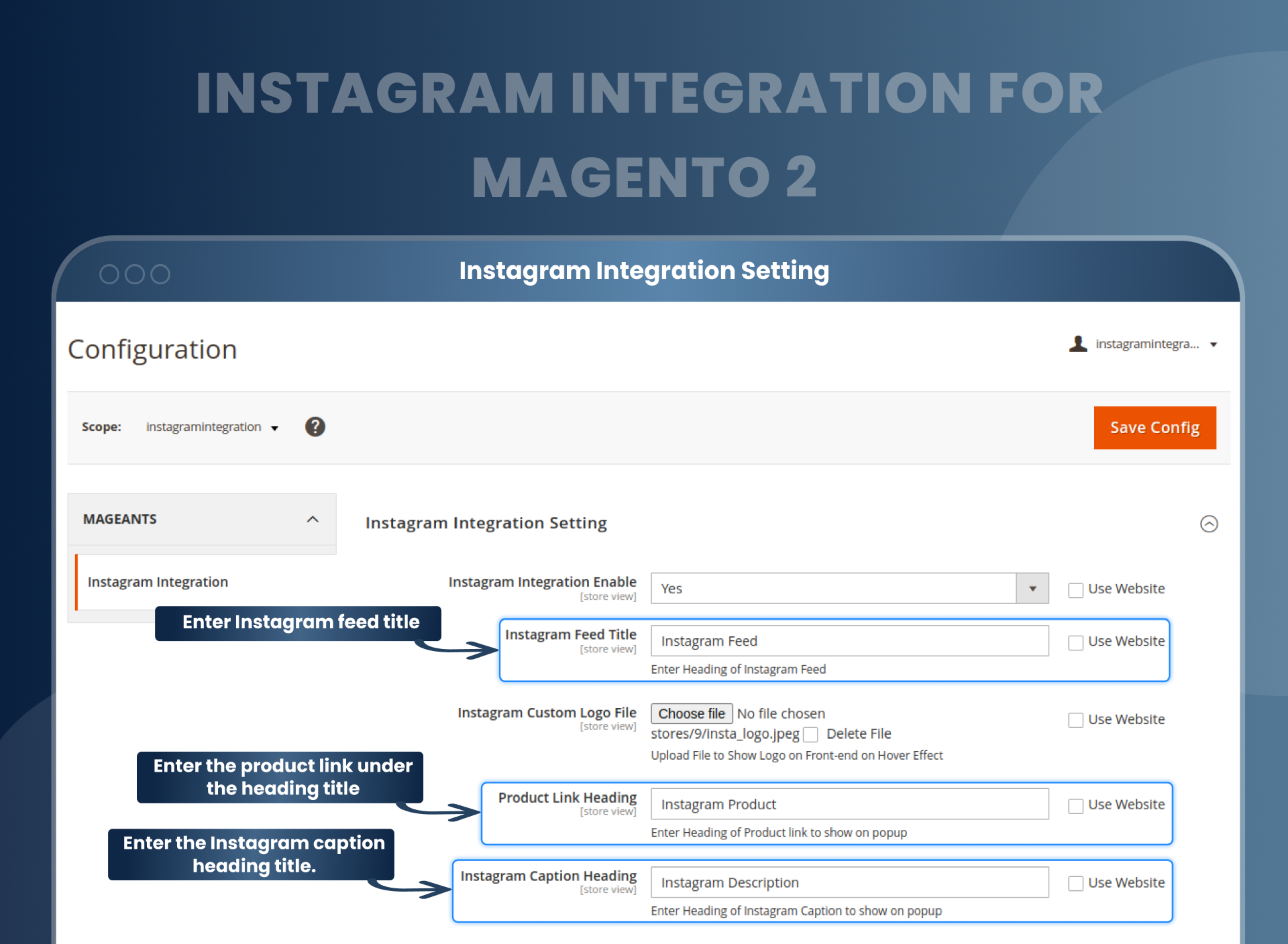 Instagram Integration Setting