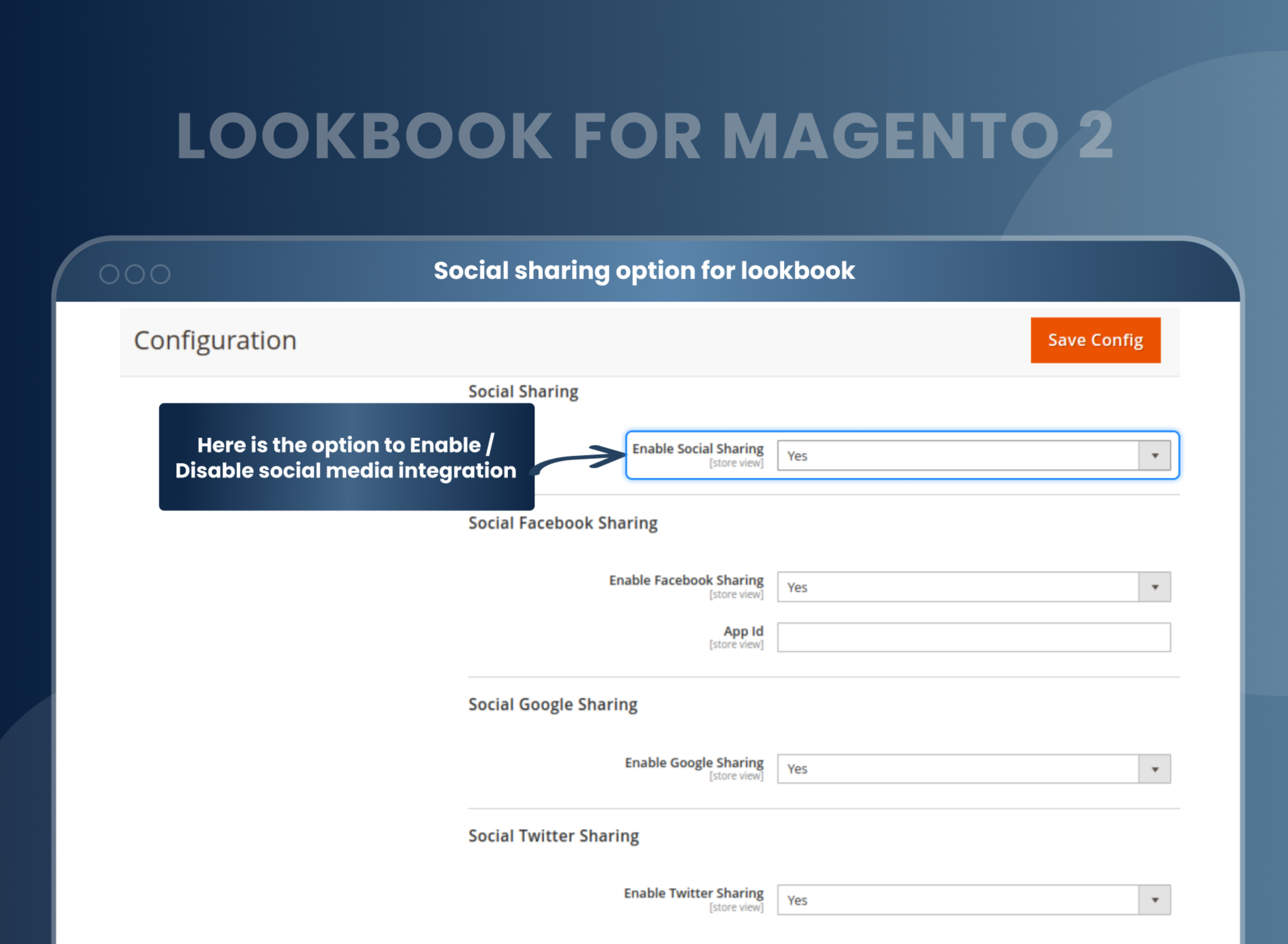 Social sharing option for lookbook Social sharing option for lookbook