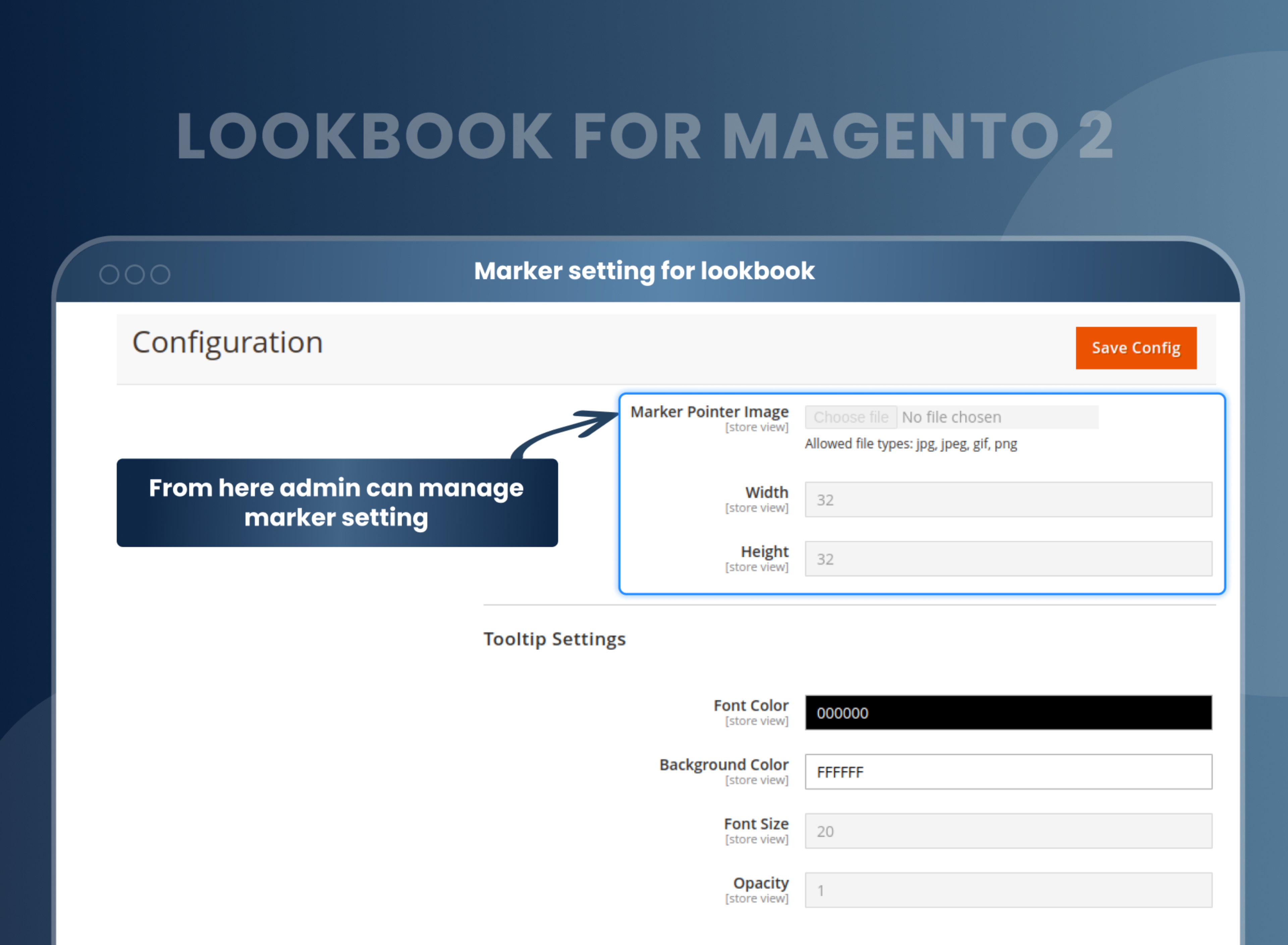 Marker setting for lookbook Marker setting for lookbook