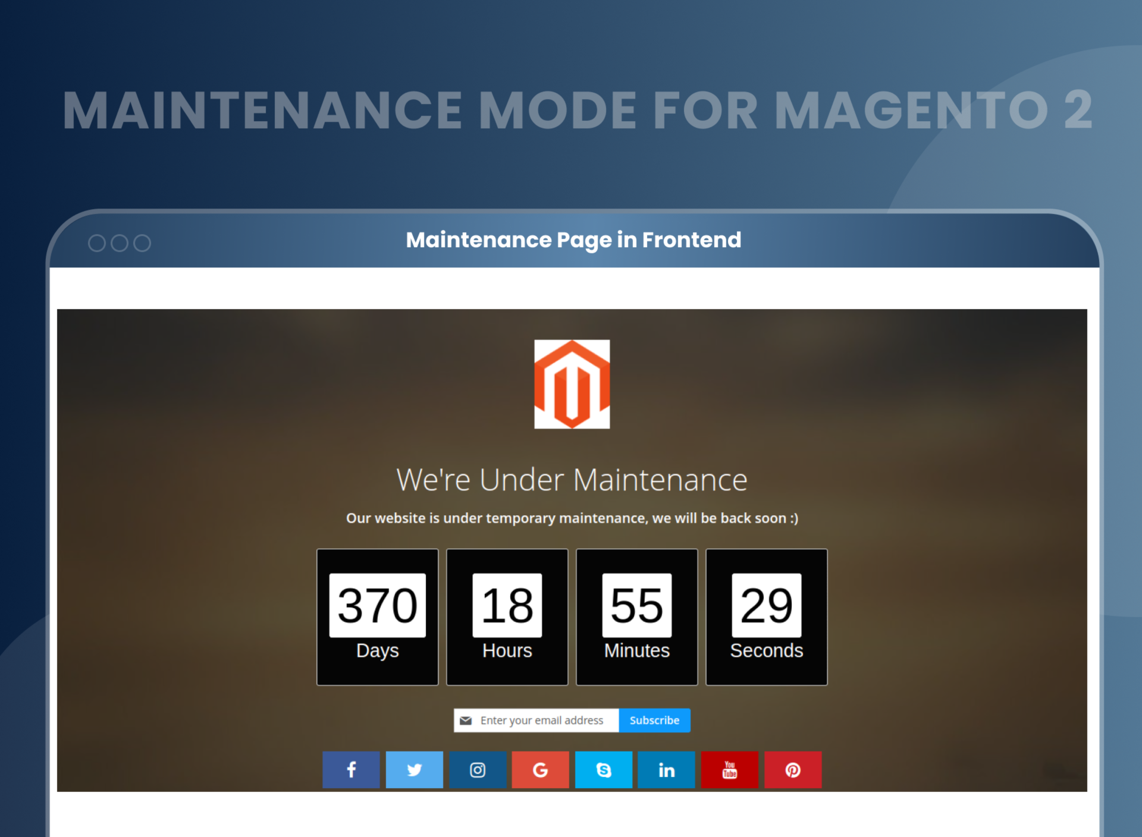 Maintenance Page in Frontend