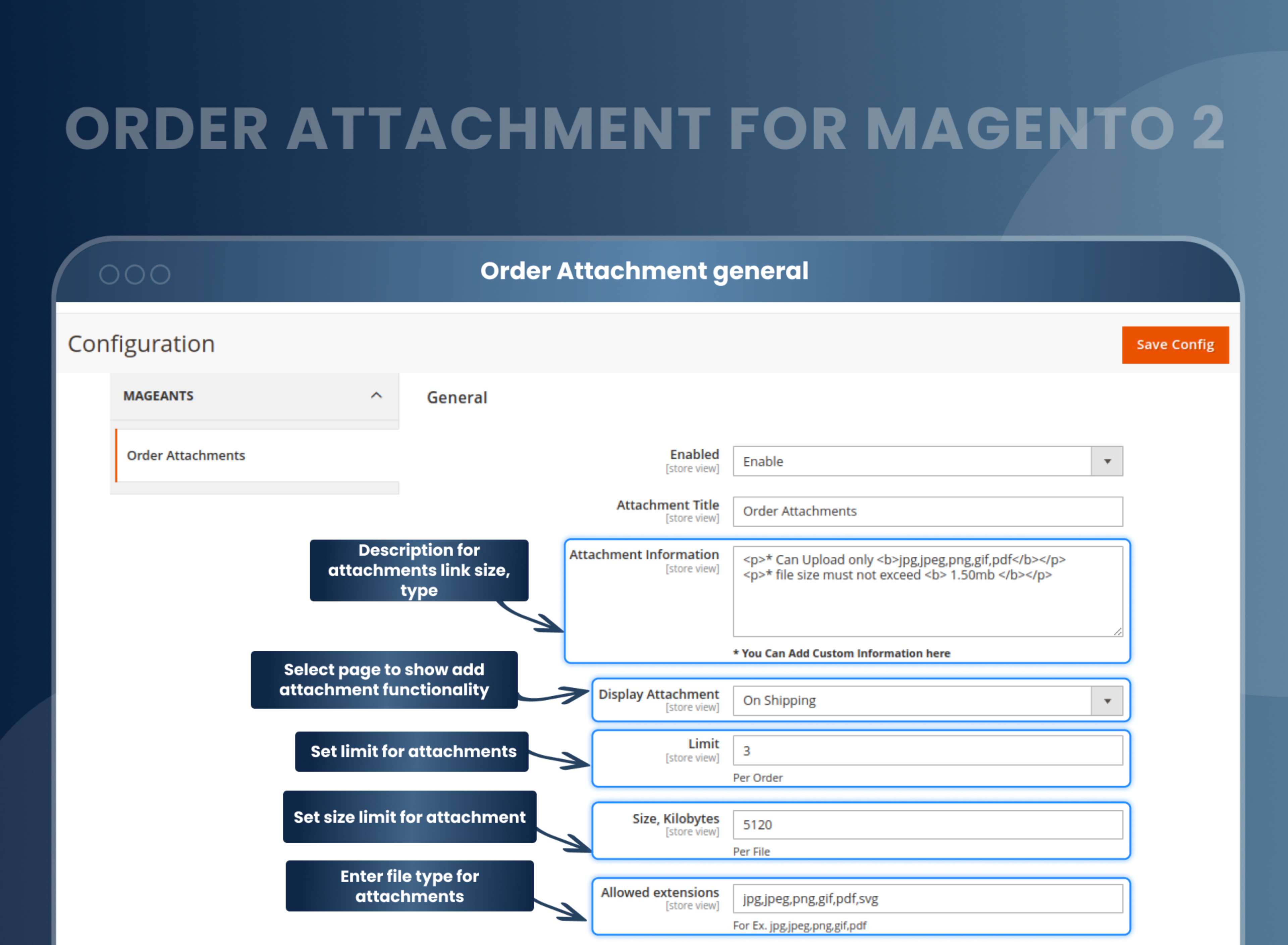 Order Attachment general