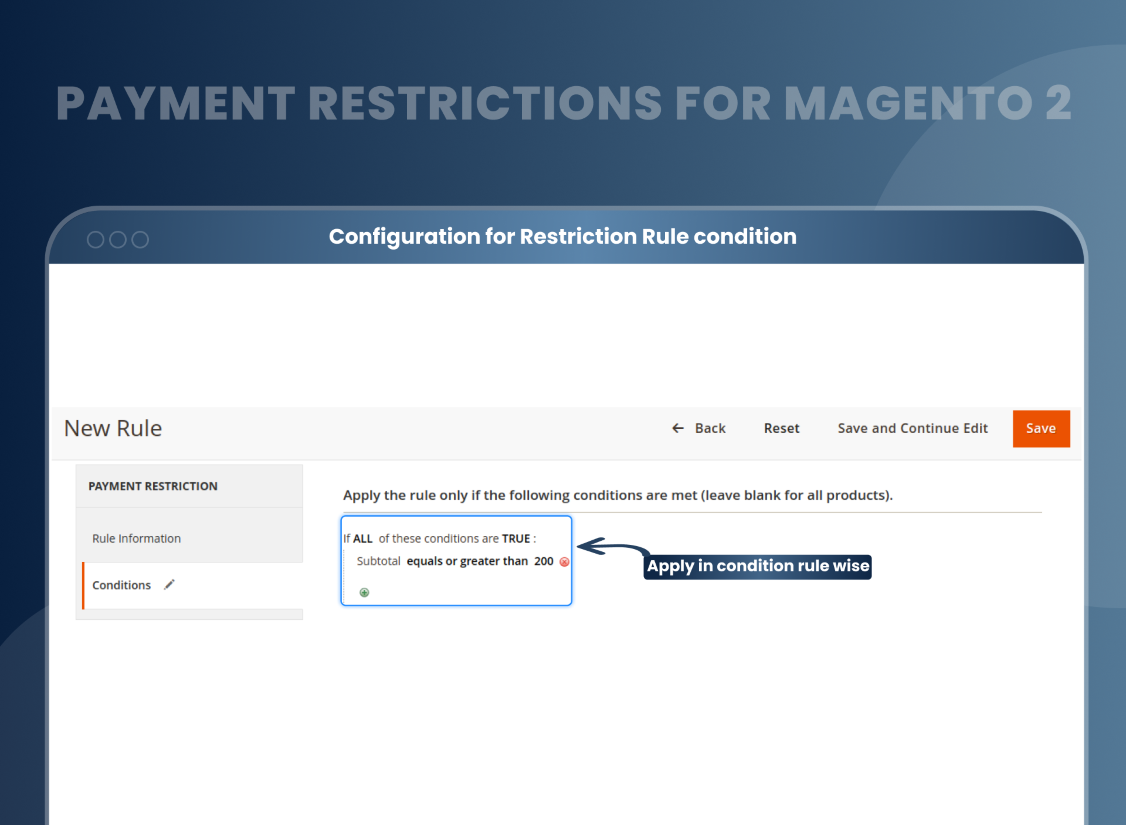  Configuration for Restriction Rule condition