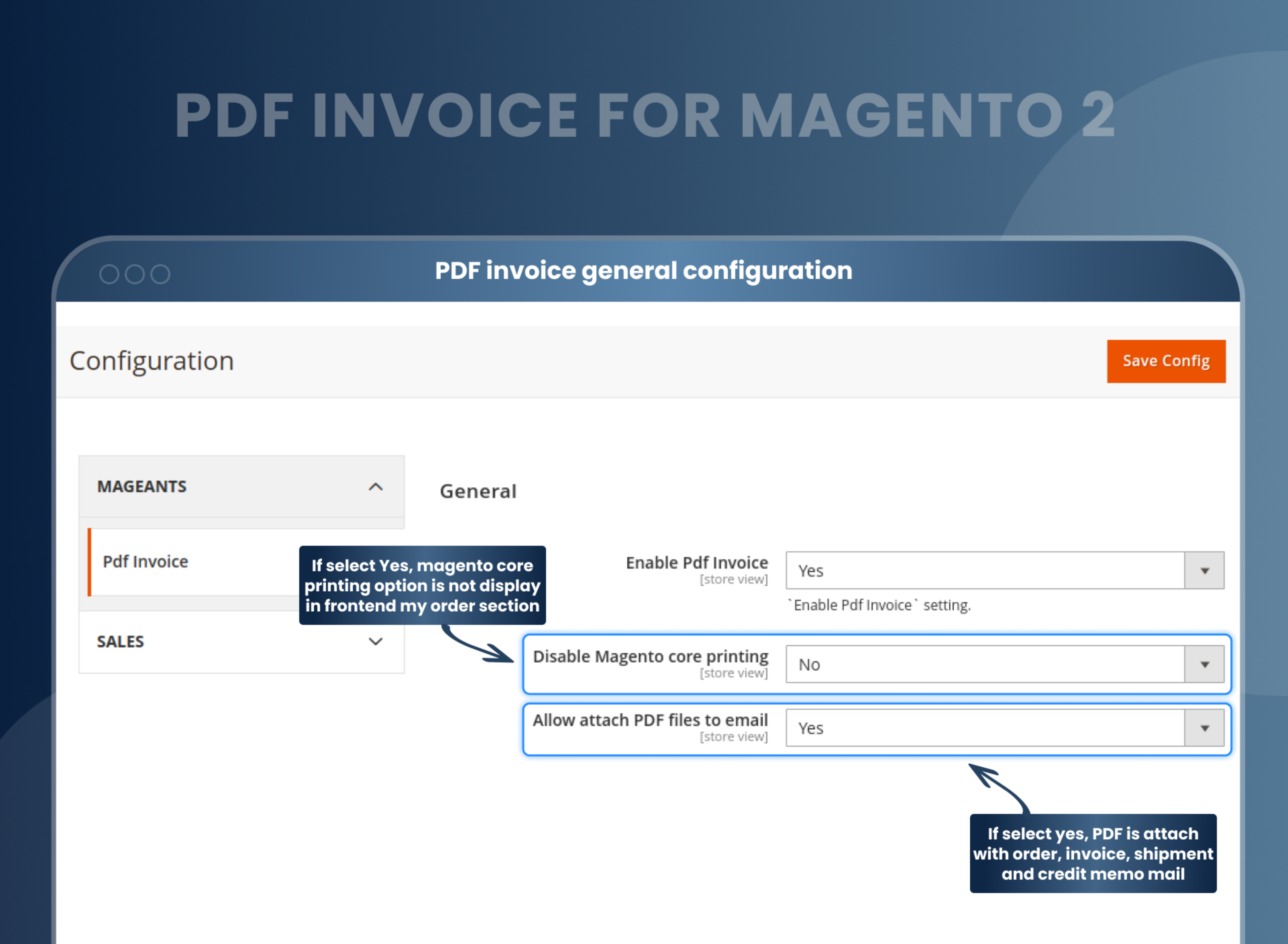 PDF invoice general configuration