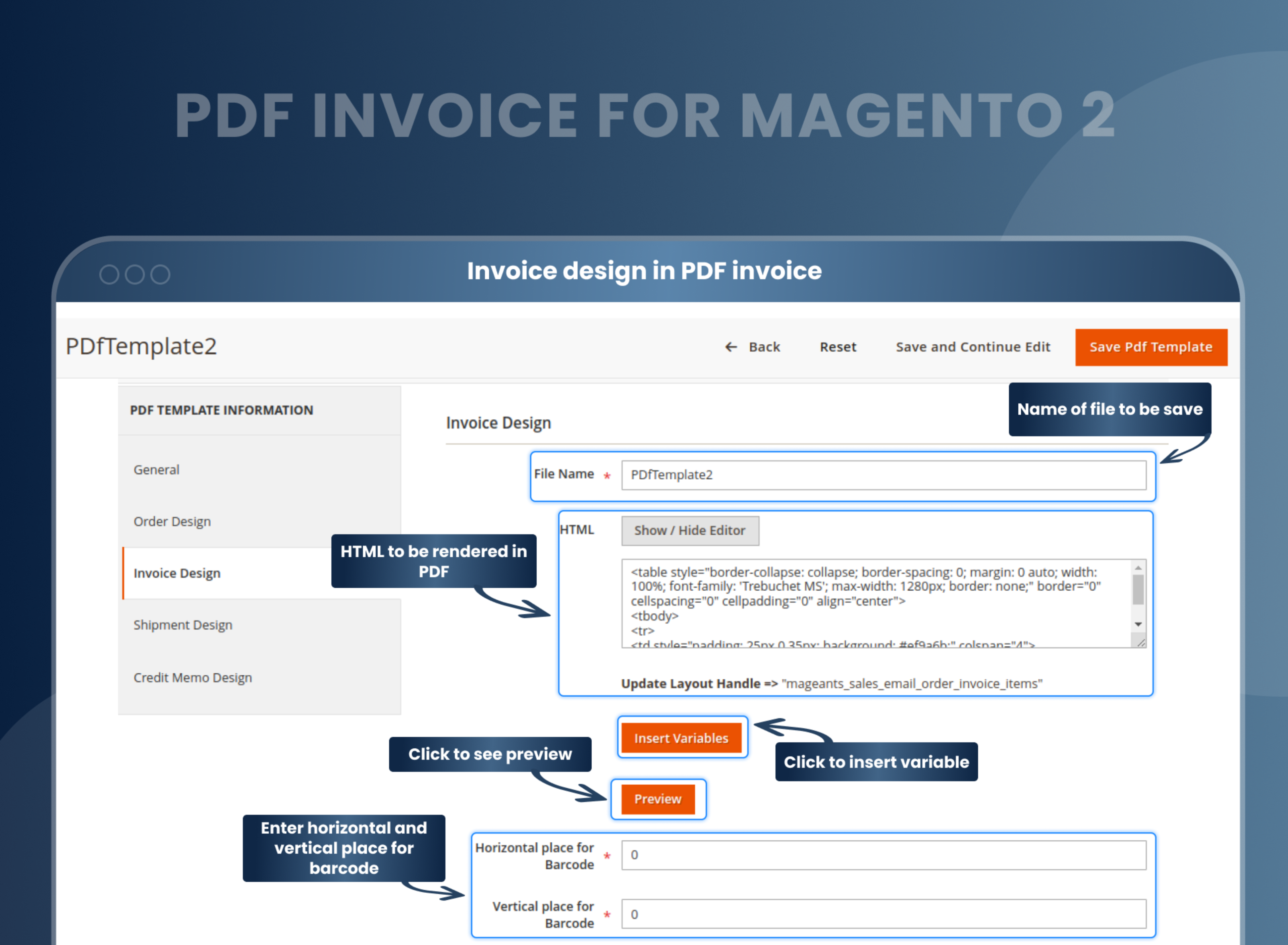 Invoice design in PDF invoice