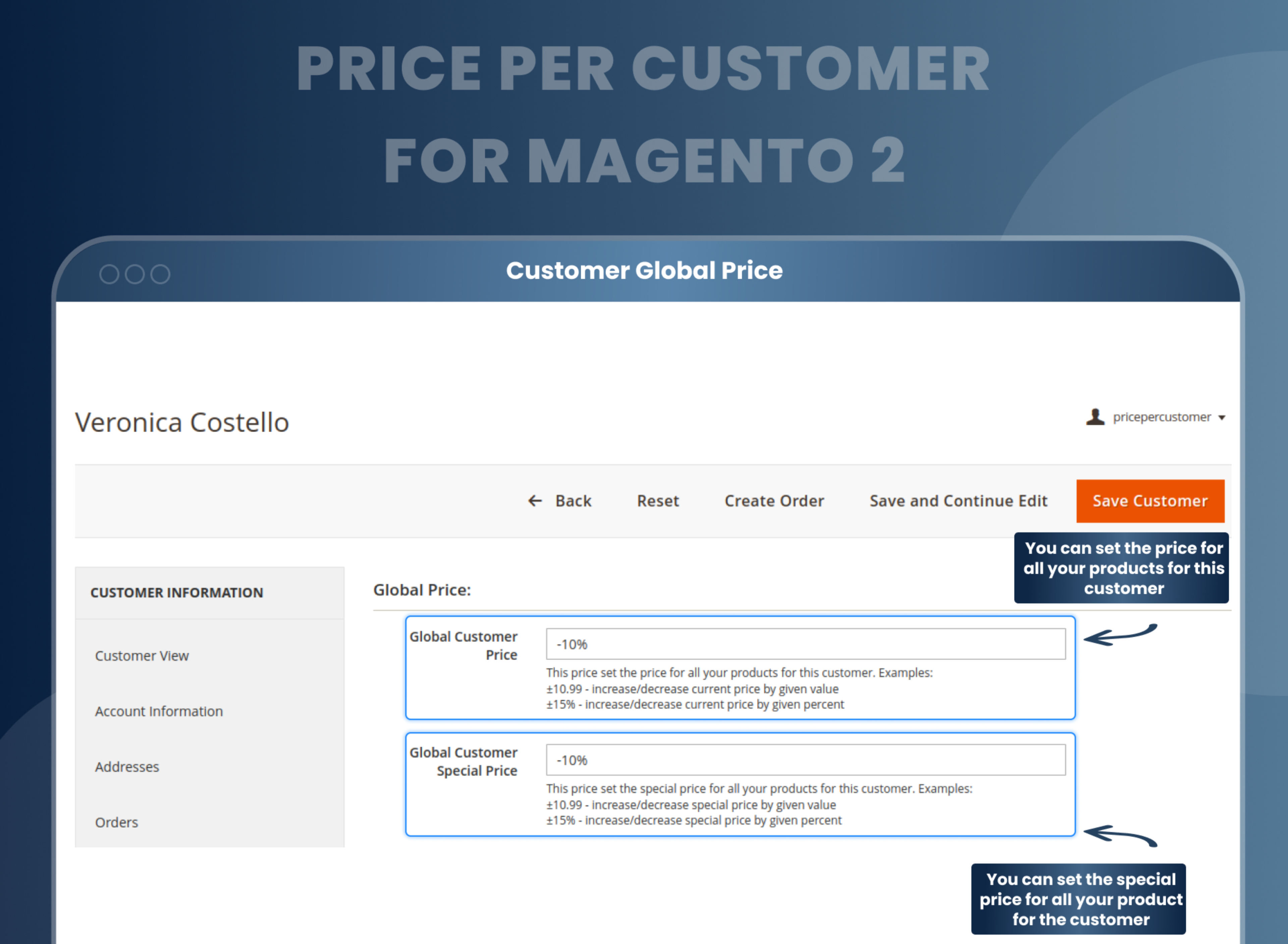 Customer Global Price Customer Global Price