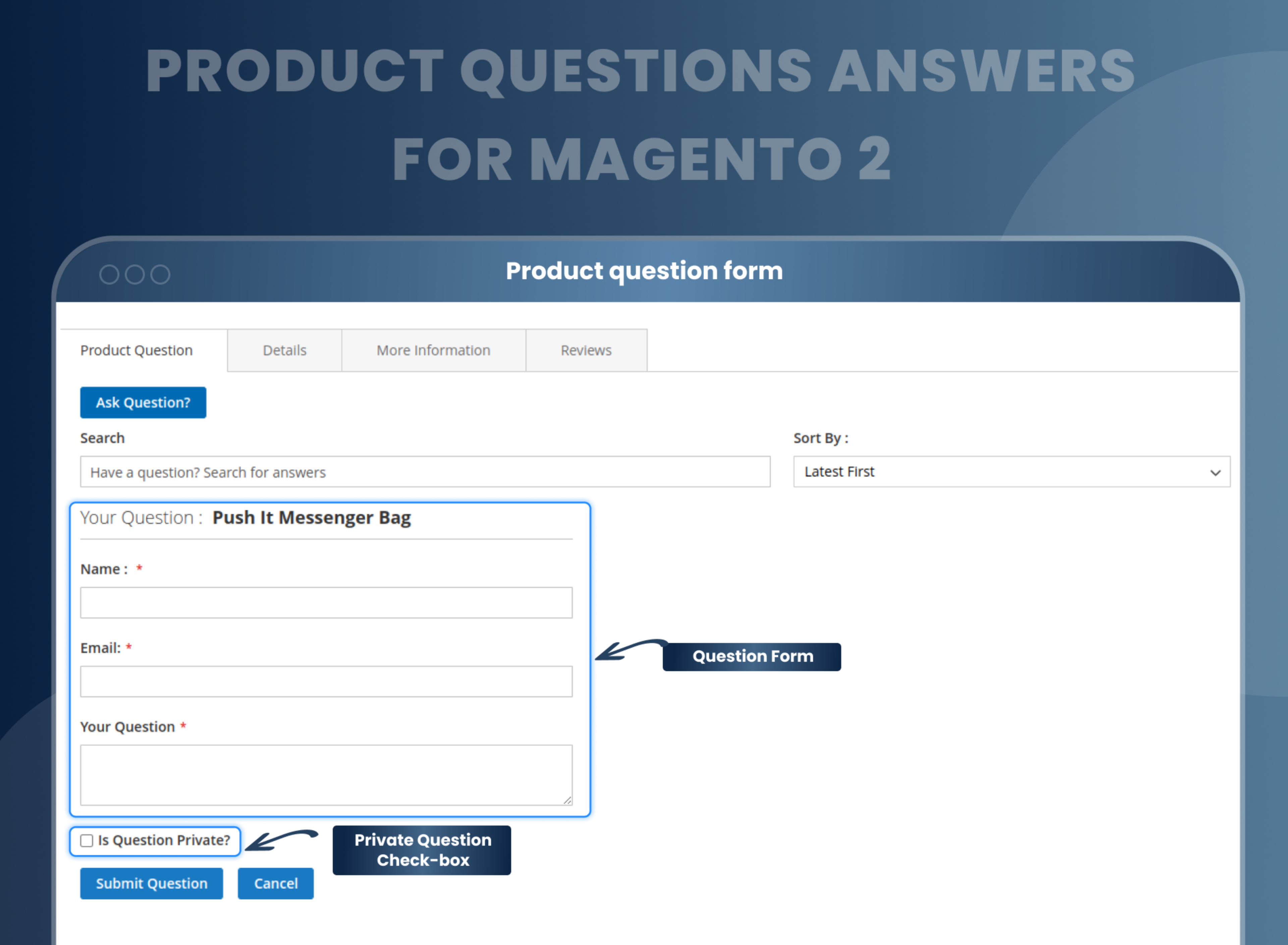 Product question form
